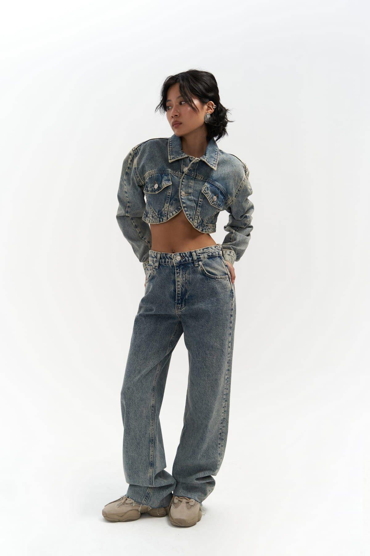 Marla Basic Dirty Green Jeans