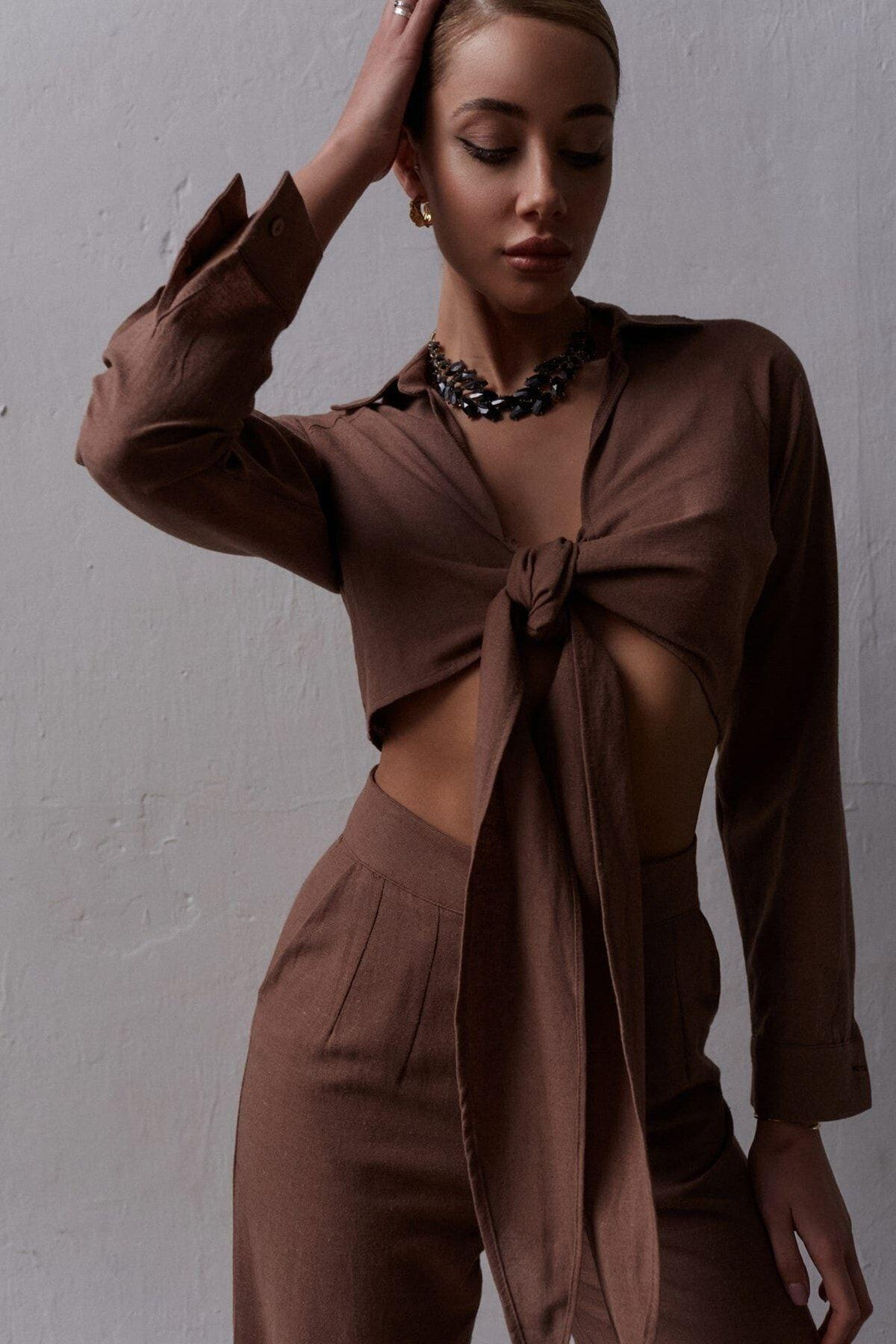 Marsilia Kahve Keten Takım