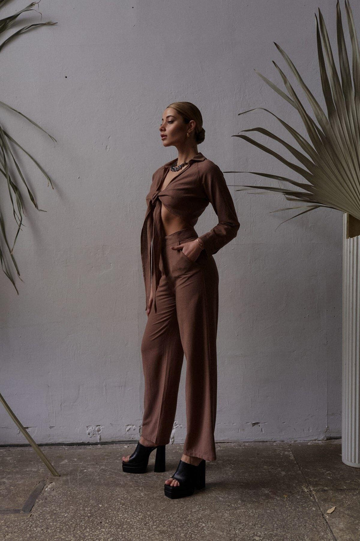 Marsilia Kahve Keten Takım