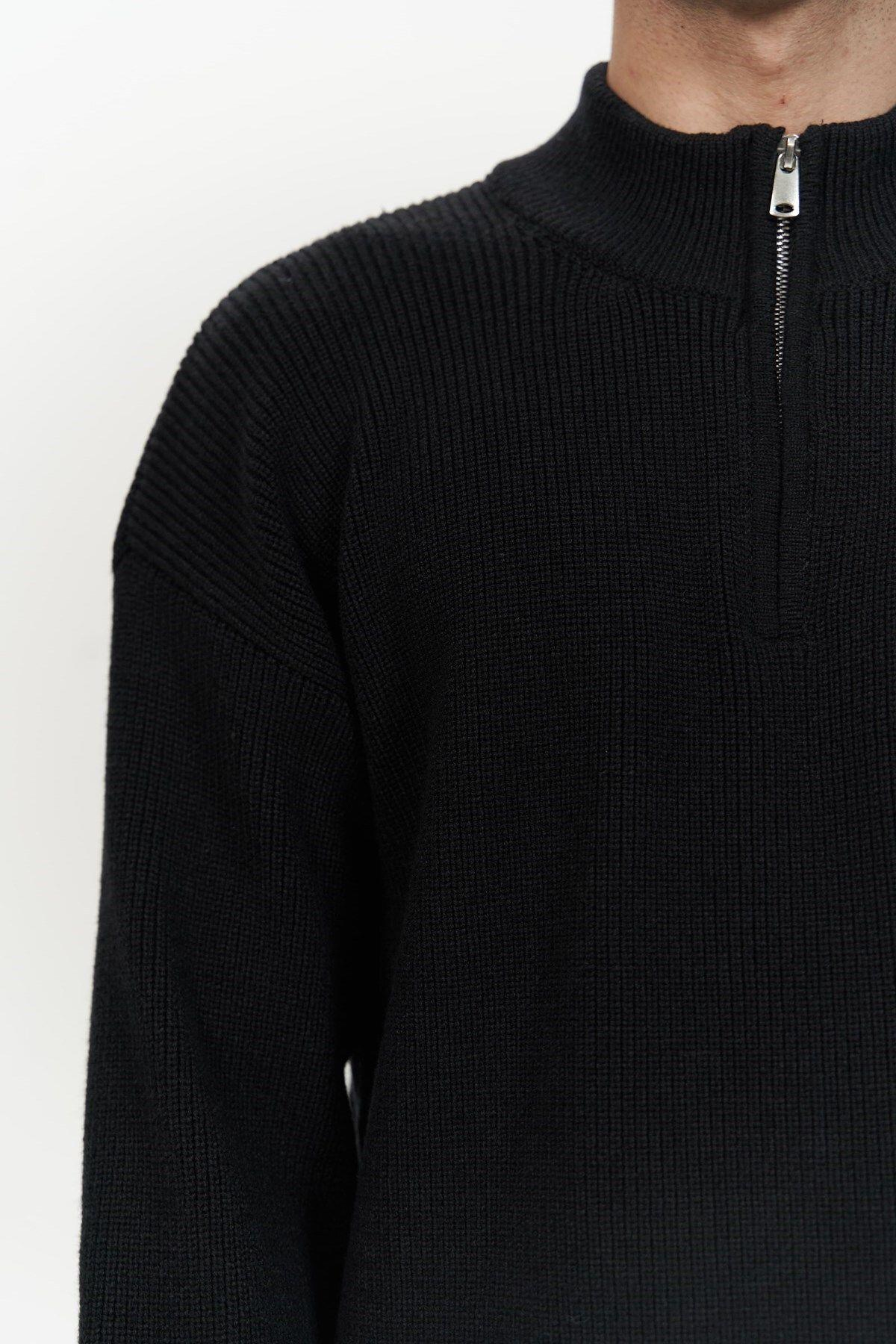 Mathis Siyah Balıkçı Yaka Erkek Triko Kazak