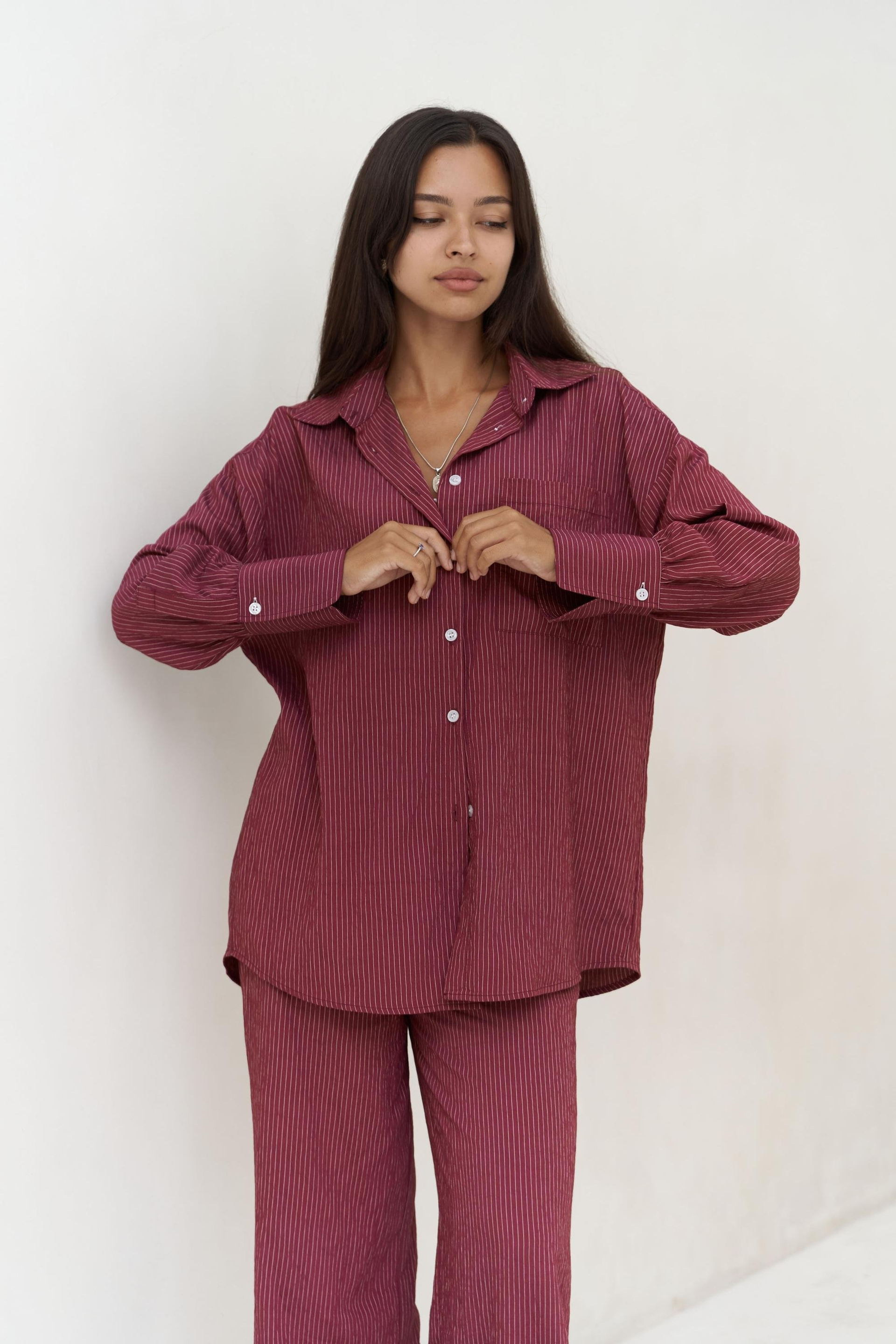 Melia Dantel Detay Bordo Üçlü Takım