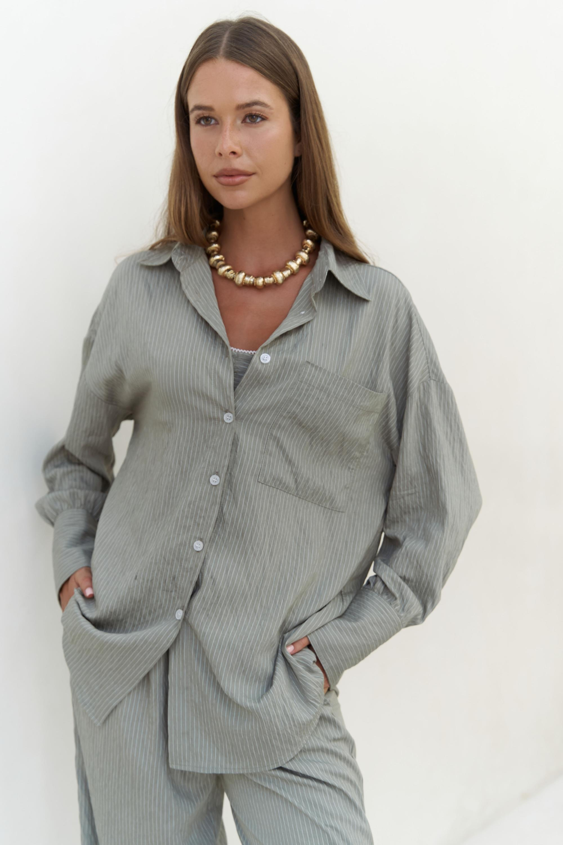 Melia Dantel Detay Soft Haki Üçlü Takım