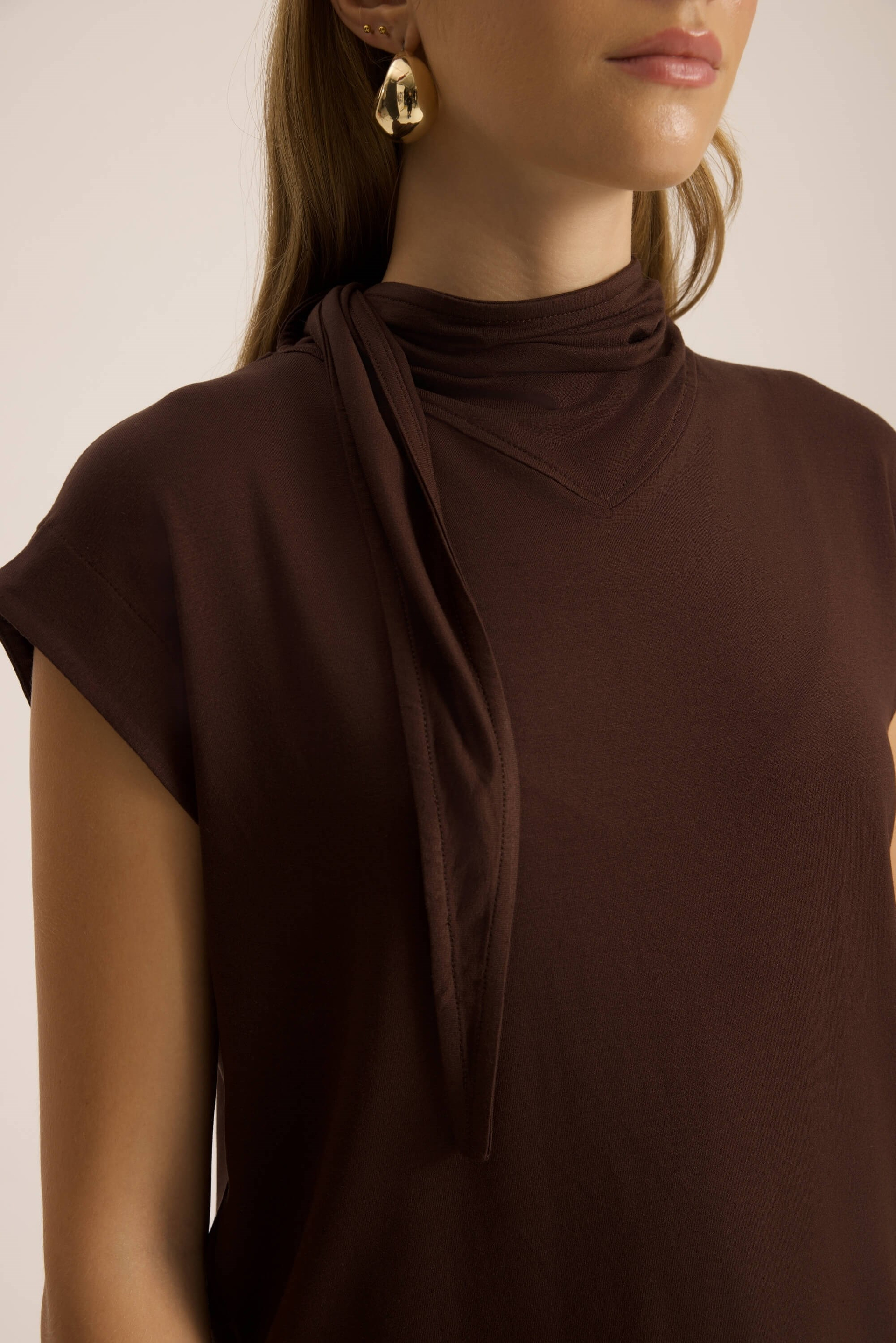 Merlin Bağlamalı Kahve Crop Pantolon Takım