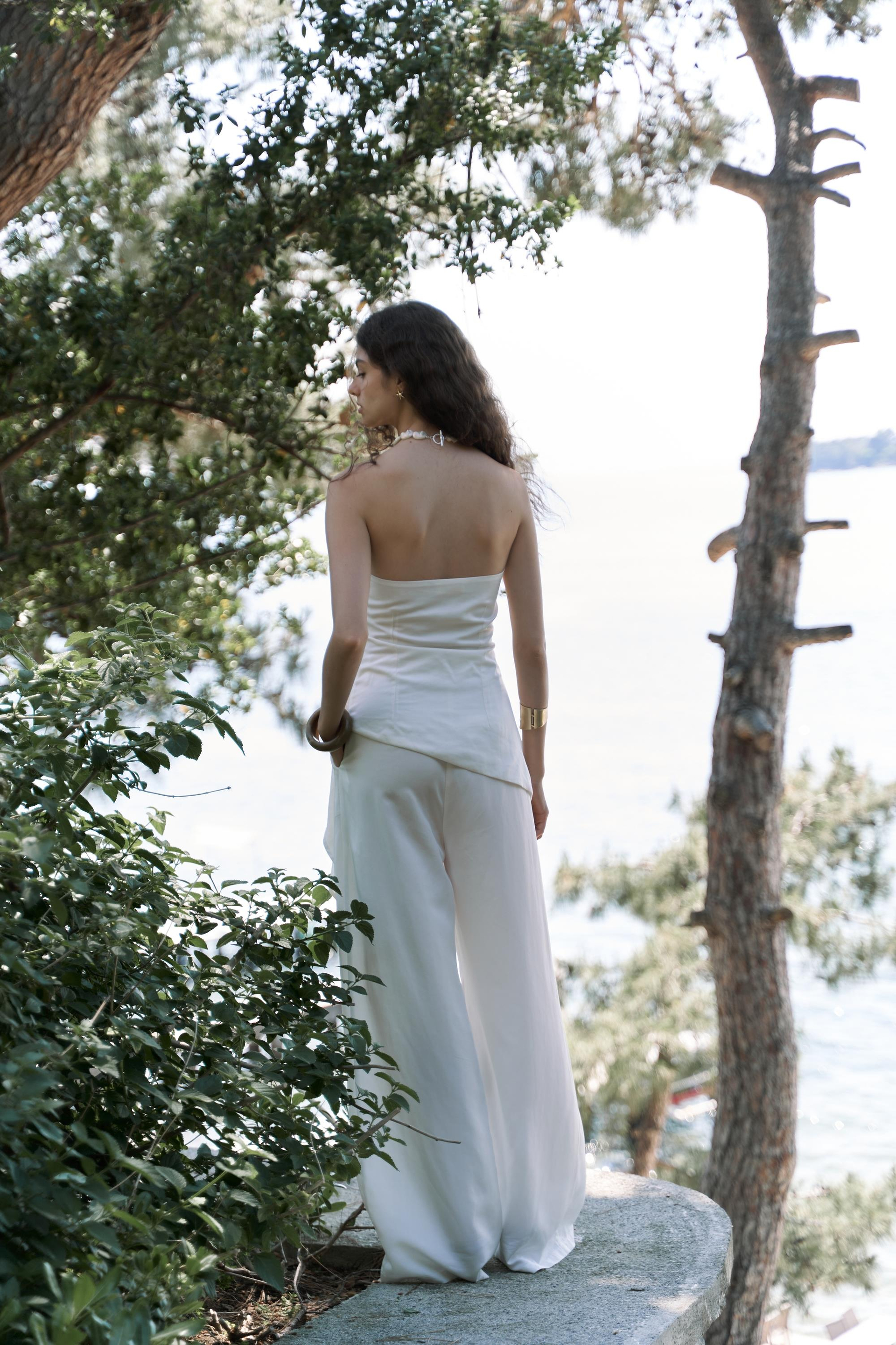 Mila Beyaz Bluz Pantolon Takım