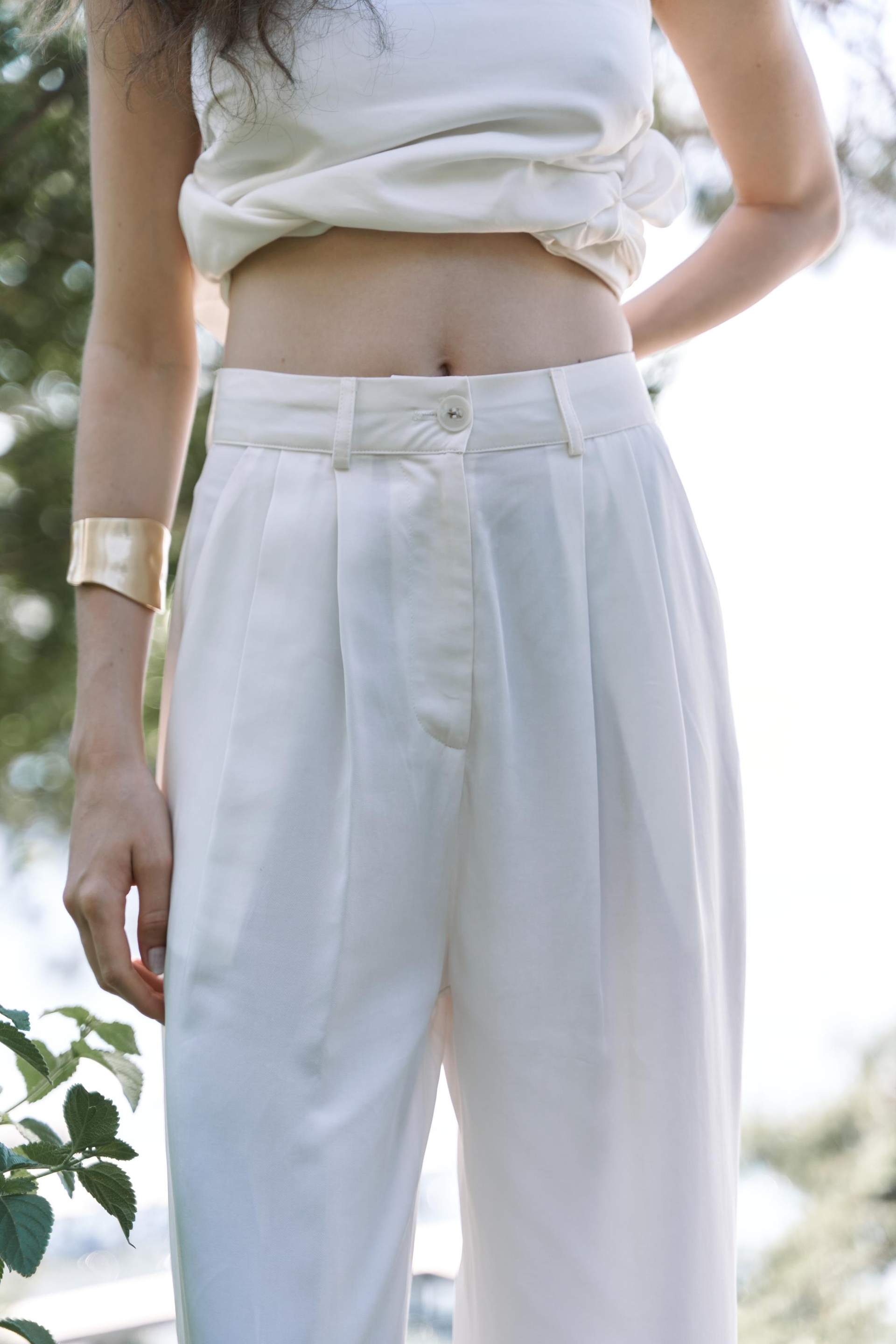 Mila Beyaz Bluz Pantolon Takım