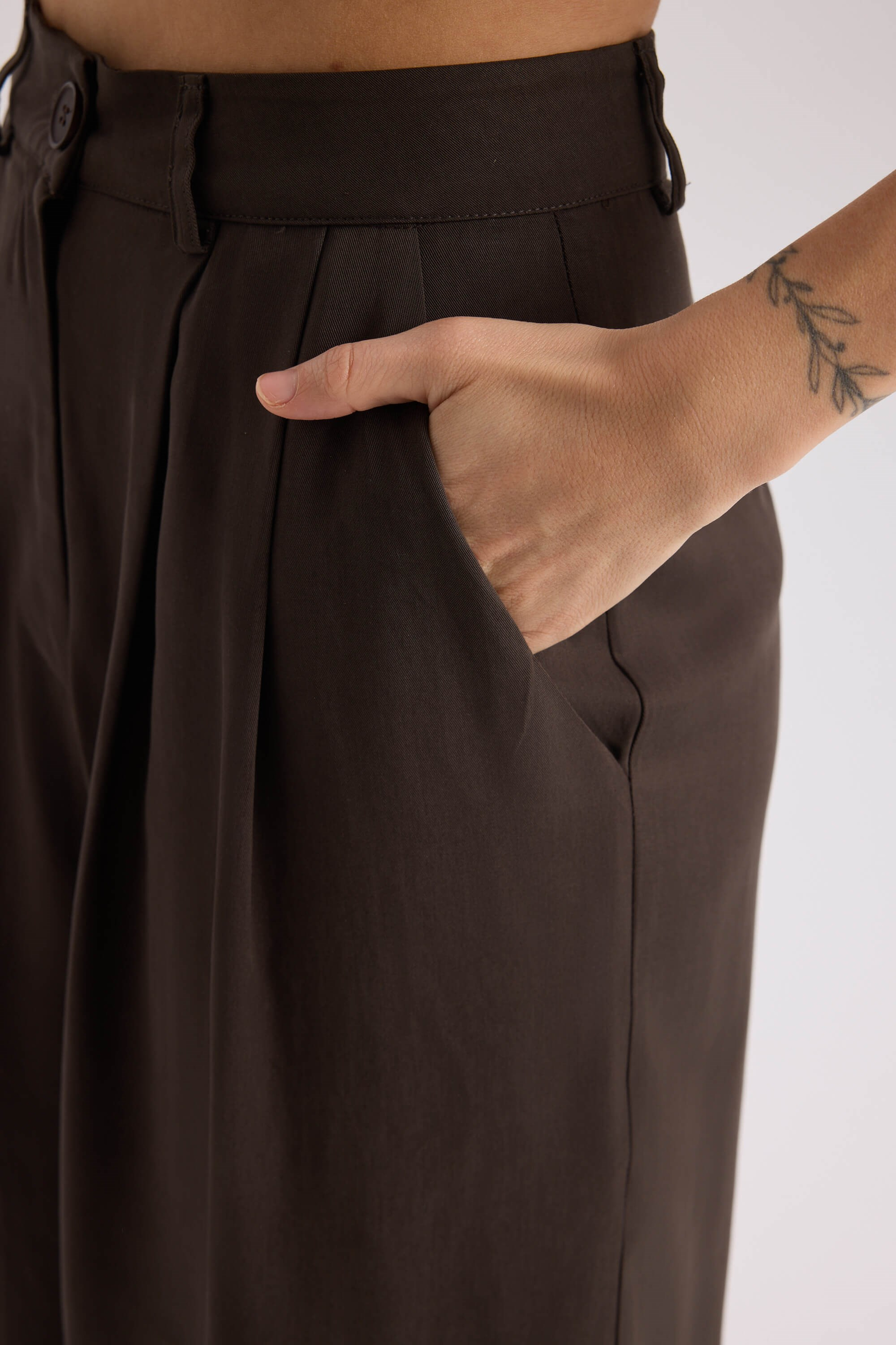 Mila Brown Blouse Pants Set