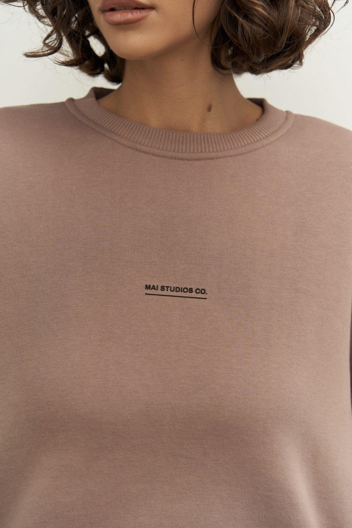 Mai Collection Mini Bike Brown Gray Round Neck Tracksuit