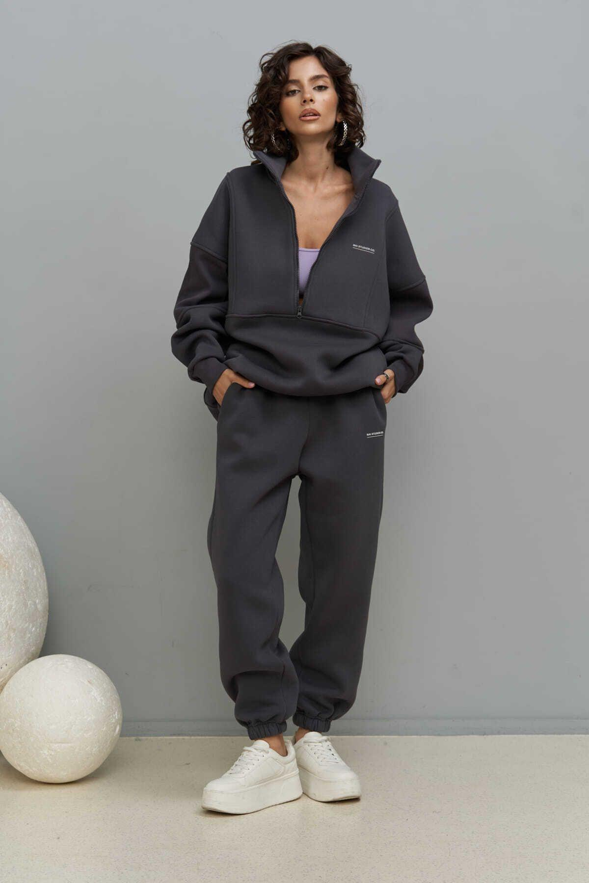 1433 - MCLLCTN Mini Studio Co Anthracite Oversize Track Suit