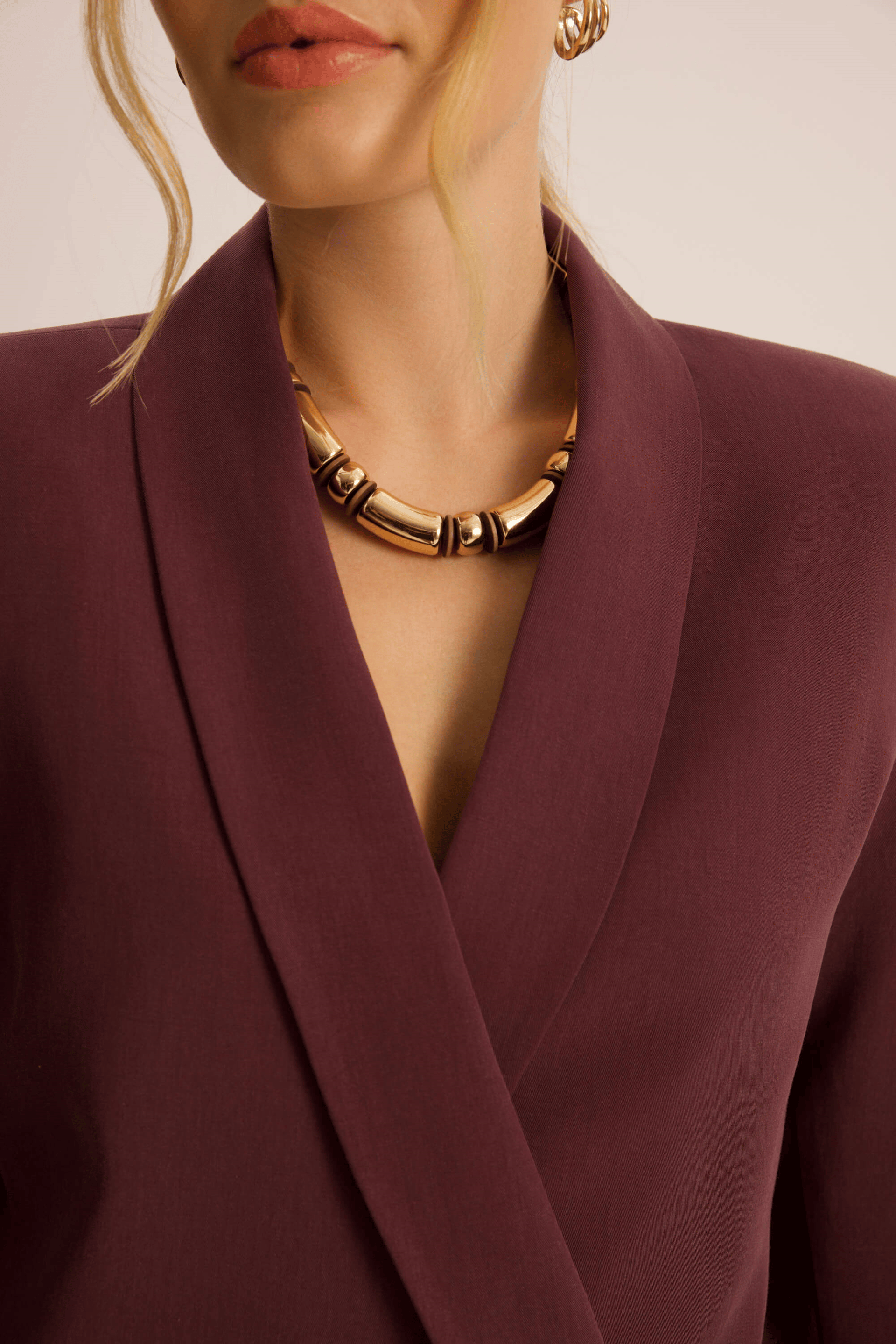 Mirelka Bağlamalı Bordo Blazer Pantolon Takım
