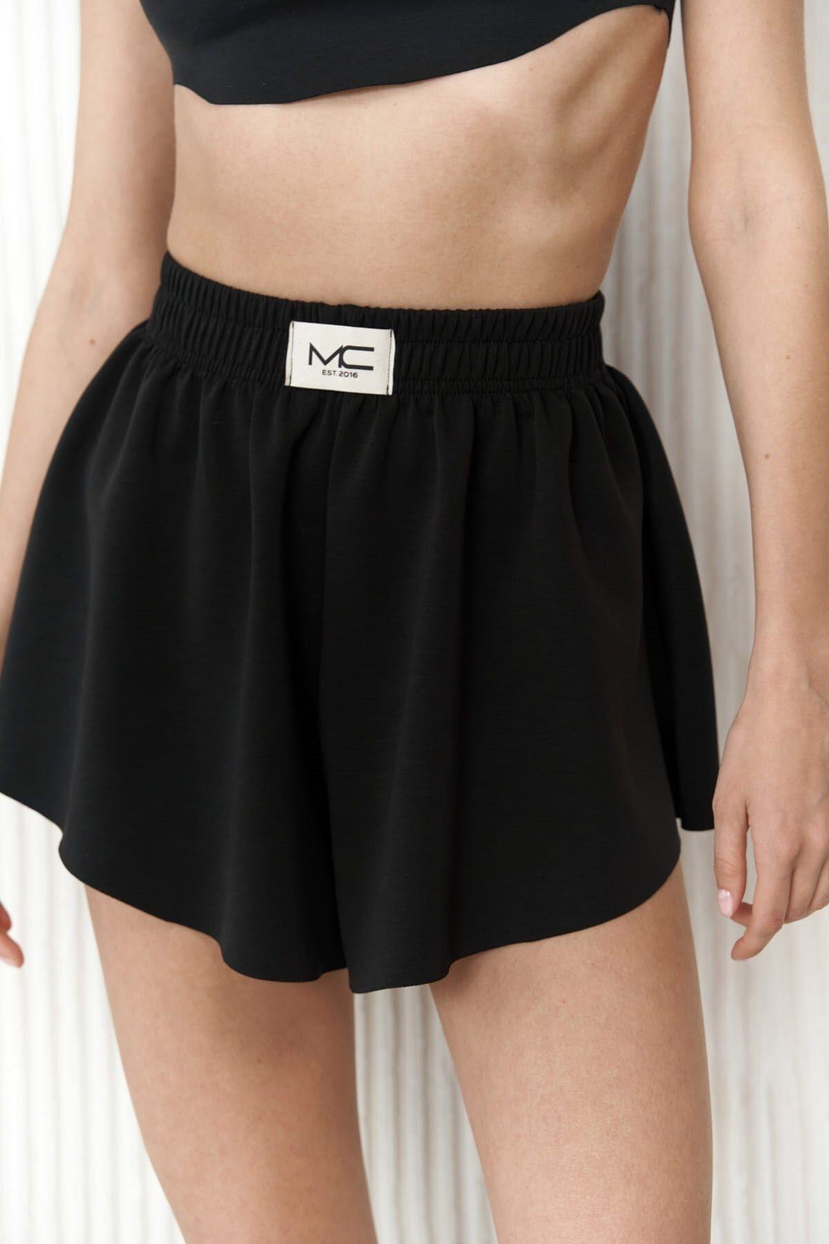 Misty Siyah Crop Şort Takım