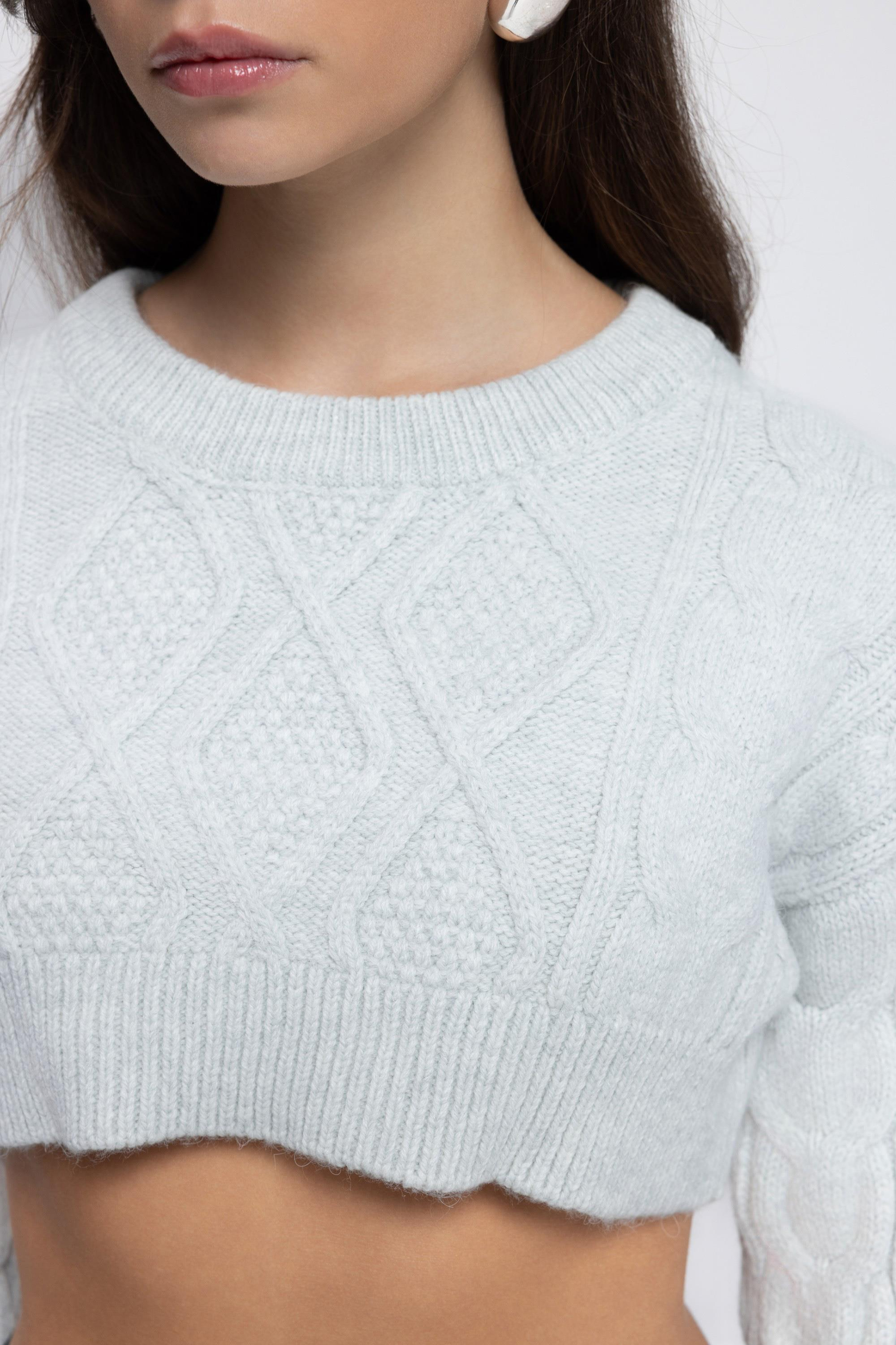 Mohan Gray Crop Sweater
