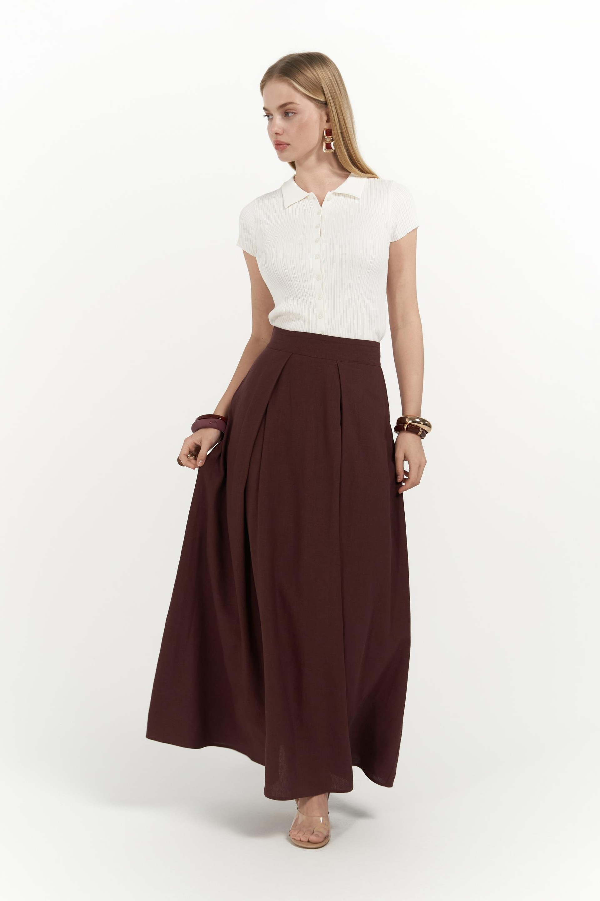 Mombasa Pile Detay Bordo Etek