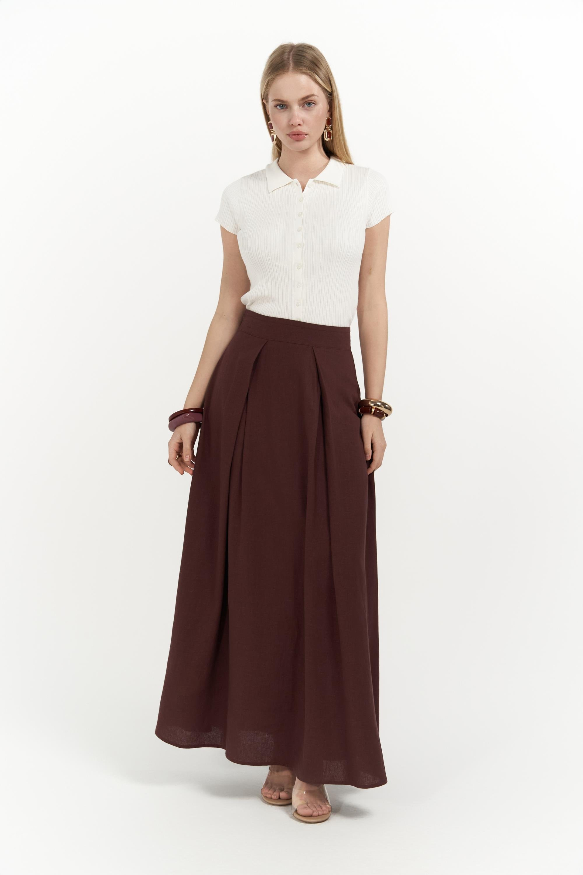 Mombasa Pile Detay Bordo Etek