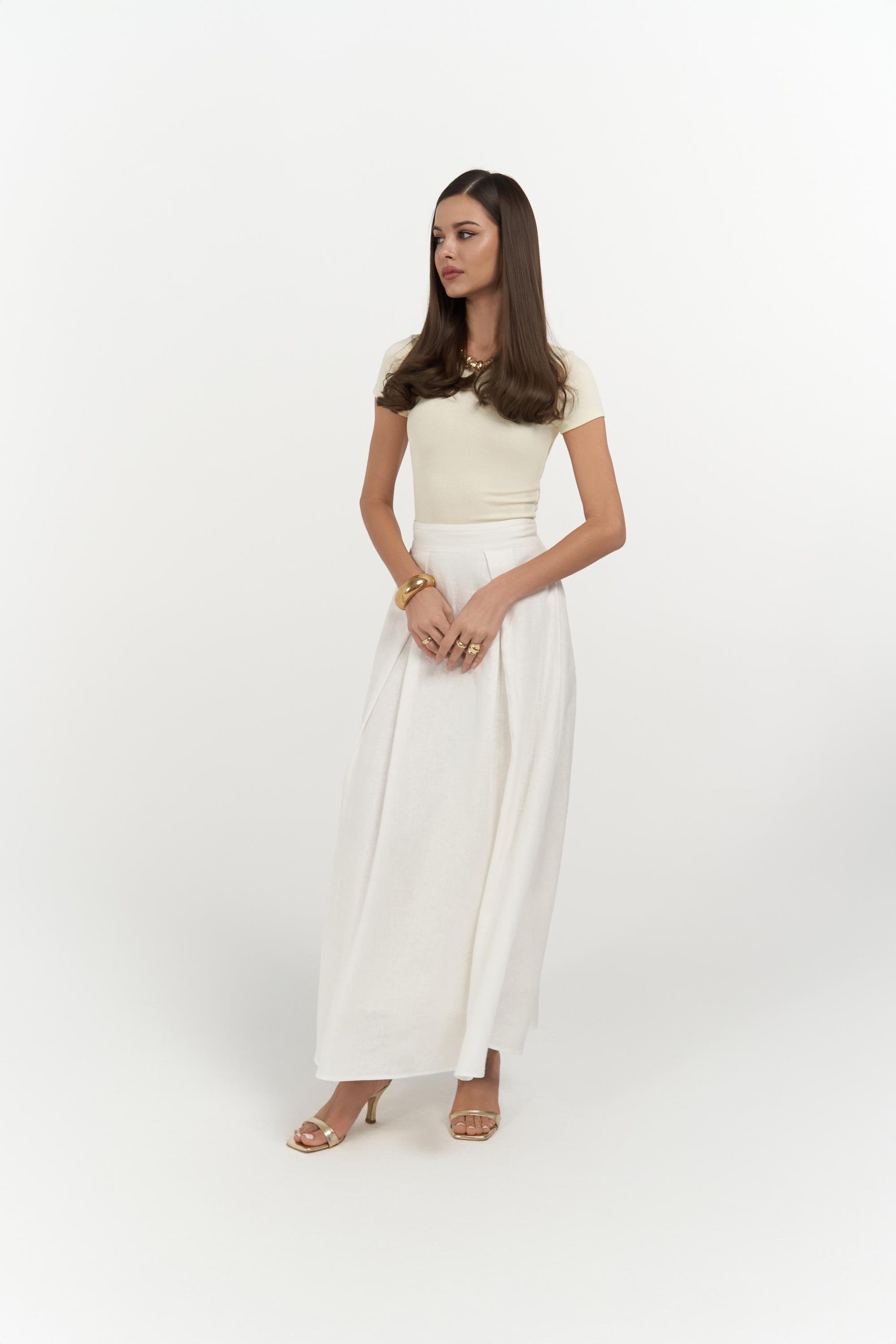 Mombasa Pile Detay Ekru Etek