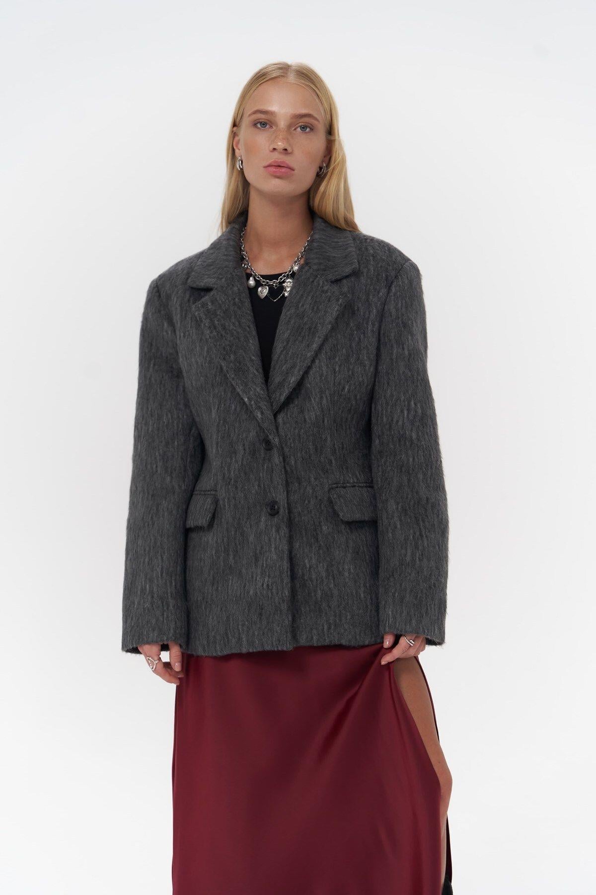 Monday Antrasit Dar Kesim Blazer