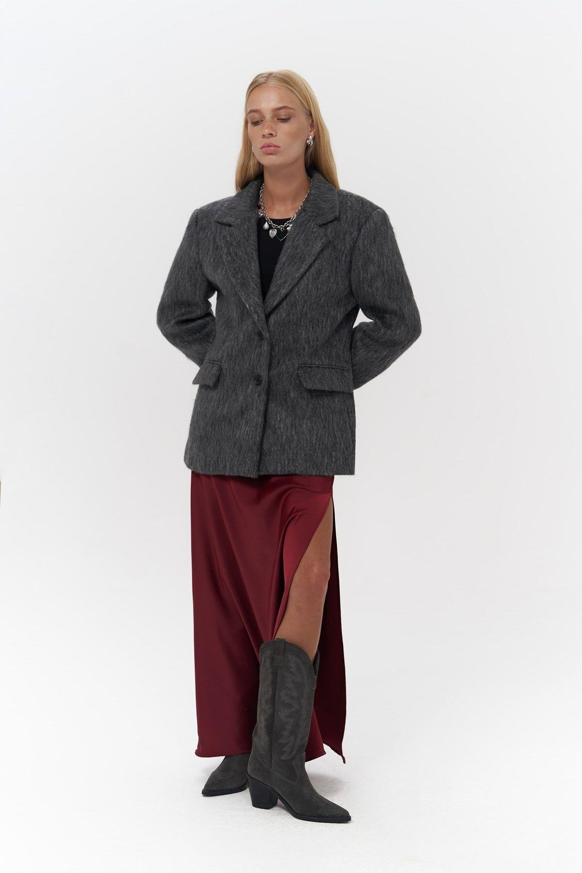Monday Antrasit Dar Kesim Blazer