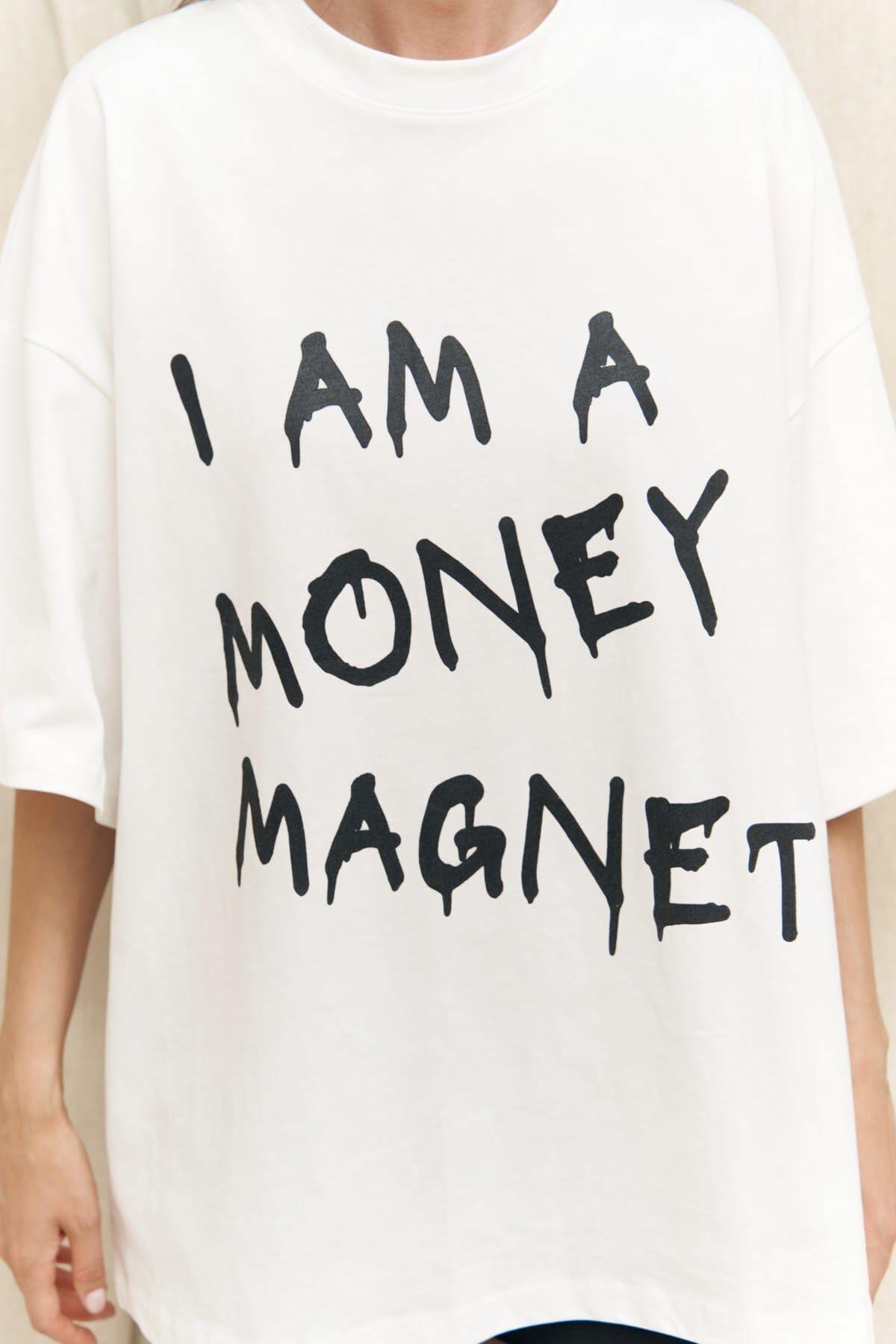 Money Magnet White Oversize T-Shirt