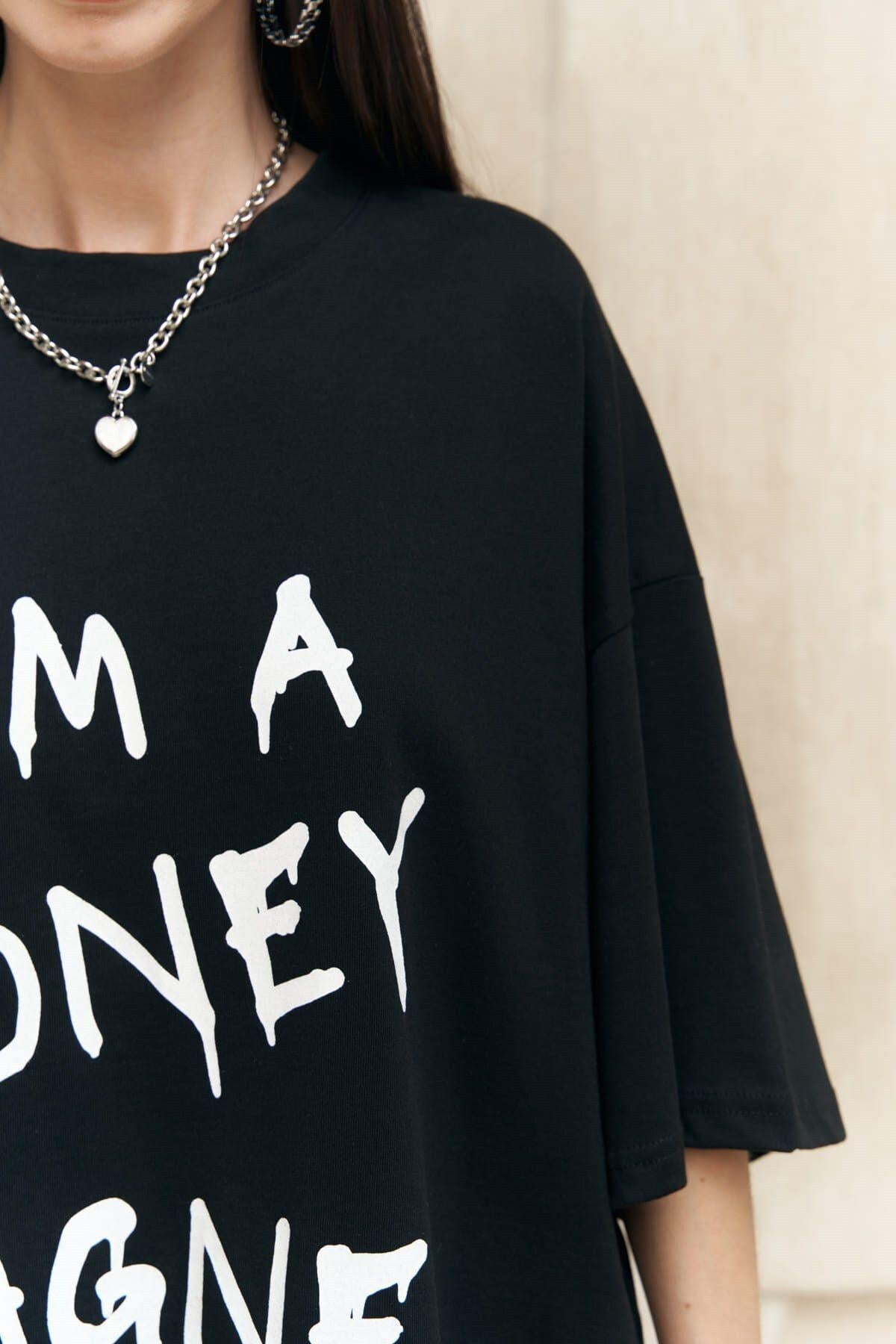 Money Magnet Black Oversize T-Shirt