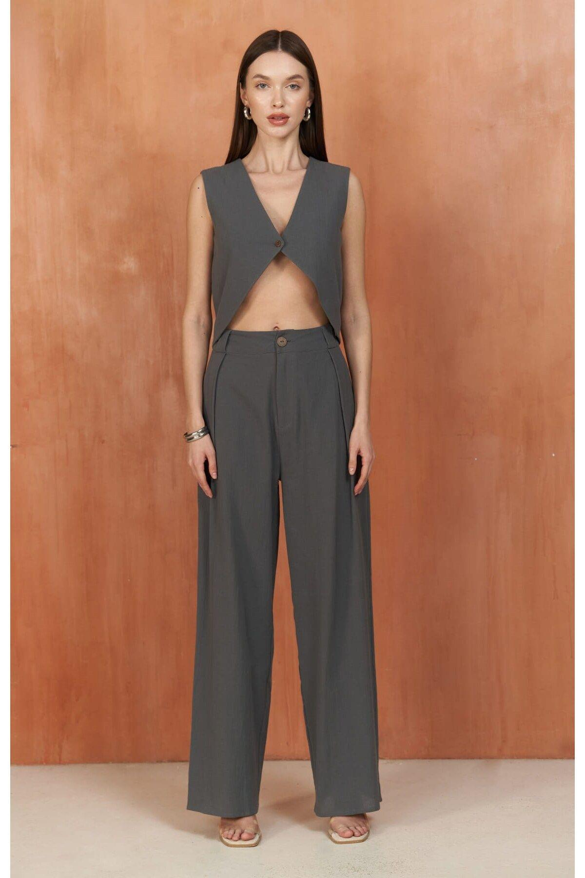 Montana Antrasit Yelek Pantolon Takım