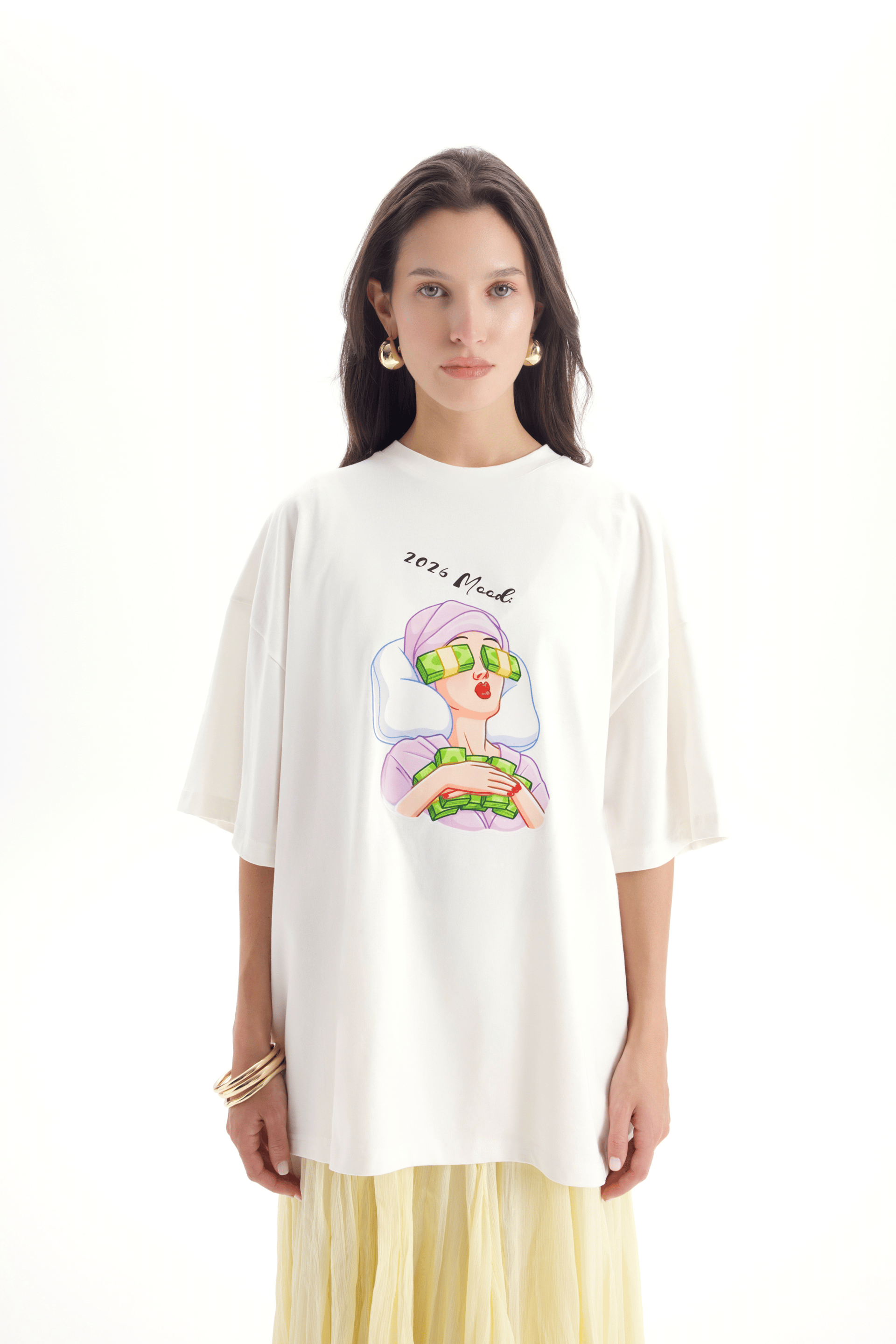 Mood Oversize Beyaz T-Shirt