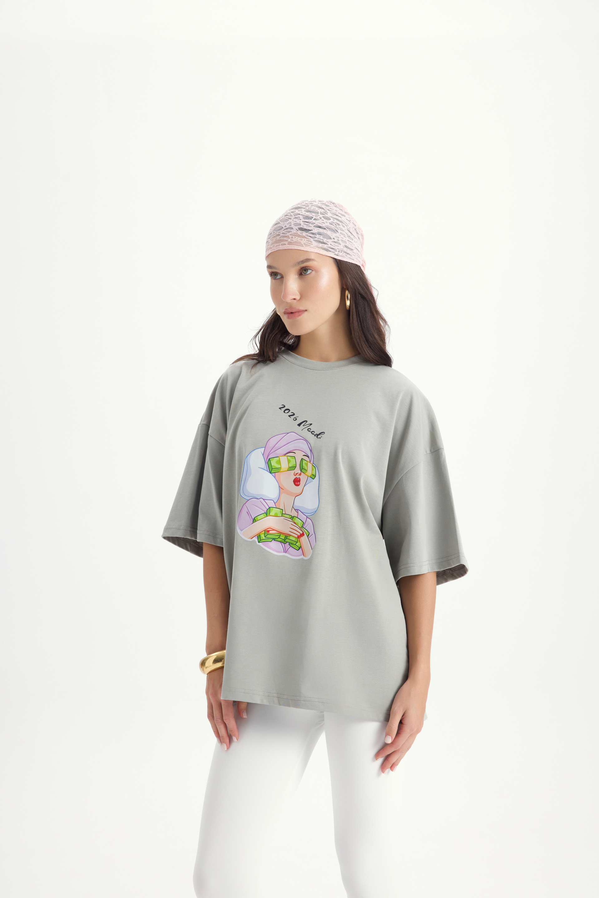 Mood Oversize Gri T-Shirt