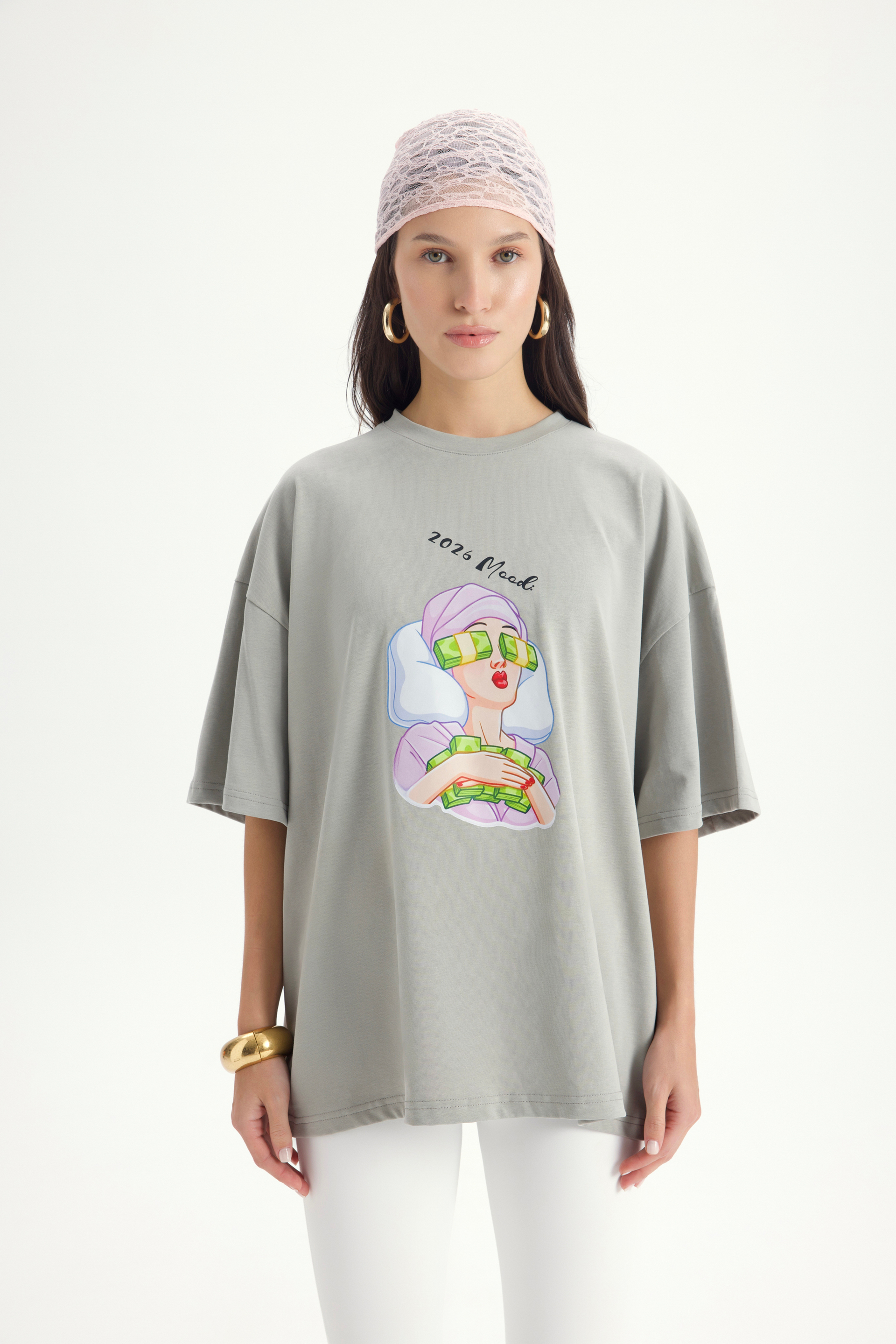 Mood Oversize Gri T-Shirt