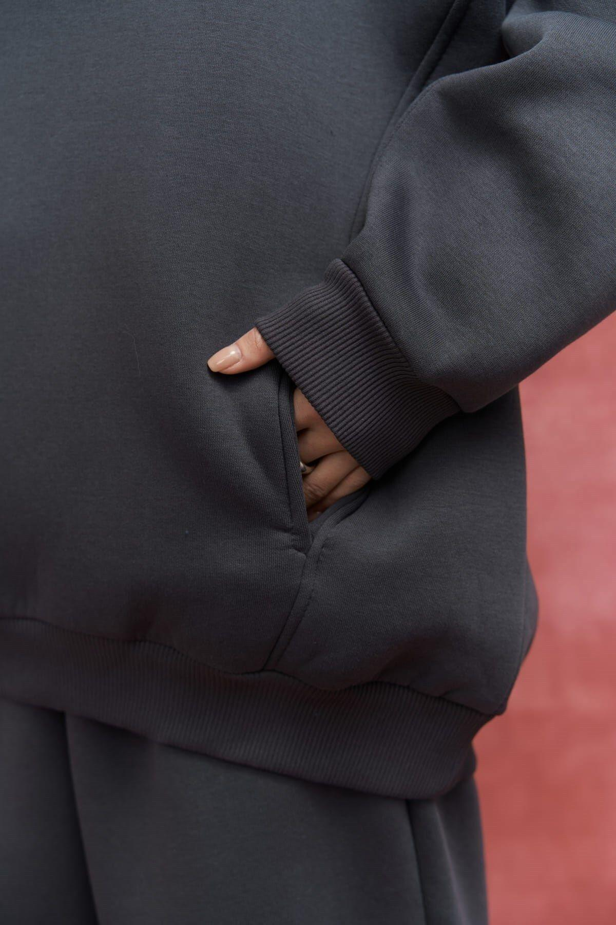 Morgan Antrasit Oversize Eşofman Takım