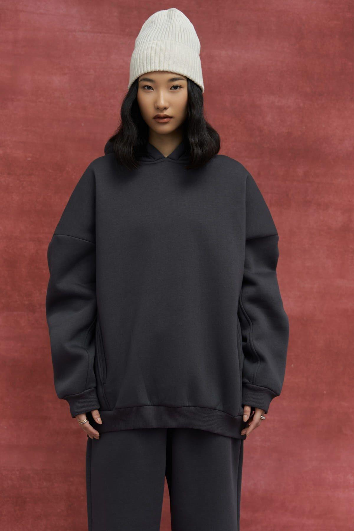 Morgan Antrasit Oversize Eşofman Takım