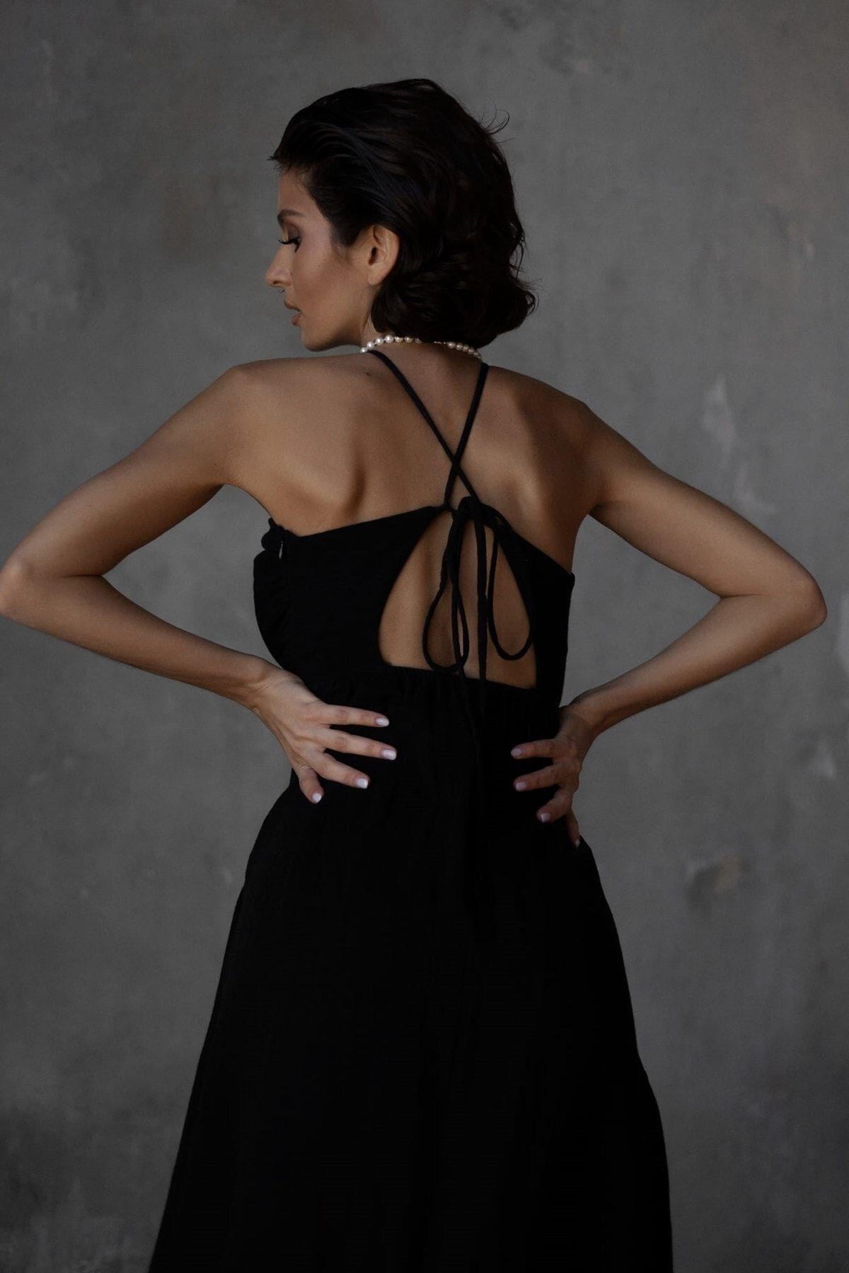 Bohemai Mykonos Black Muslin Dress