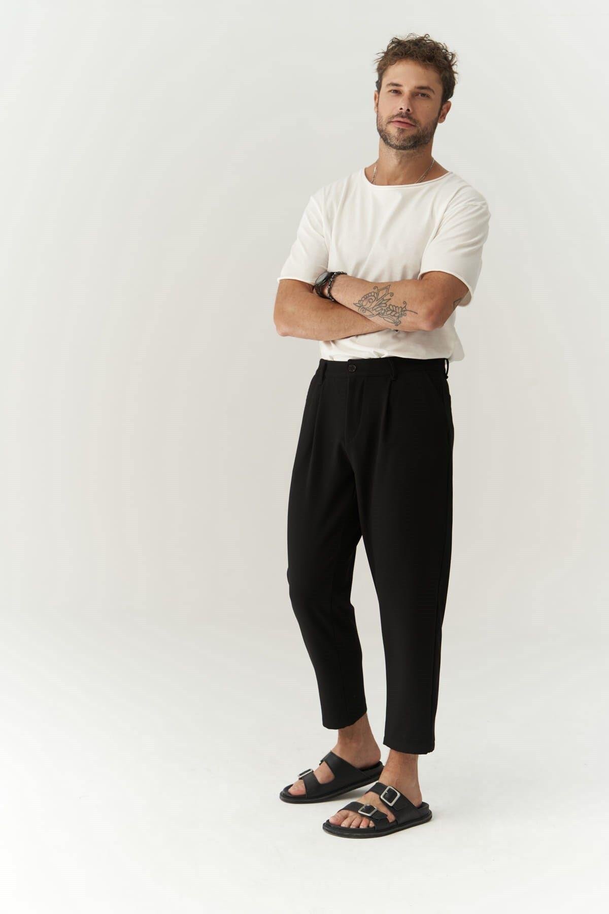 Myles Men's Black Trousers