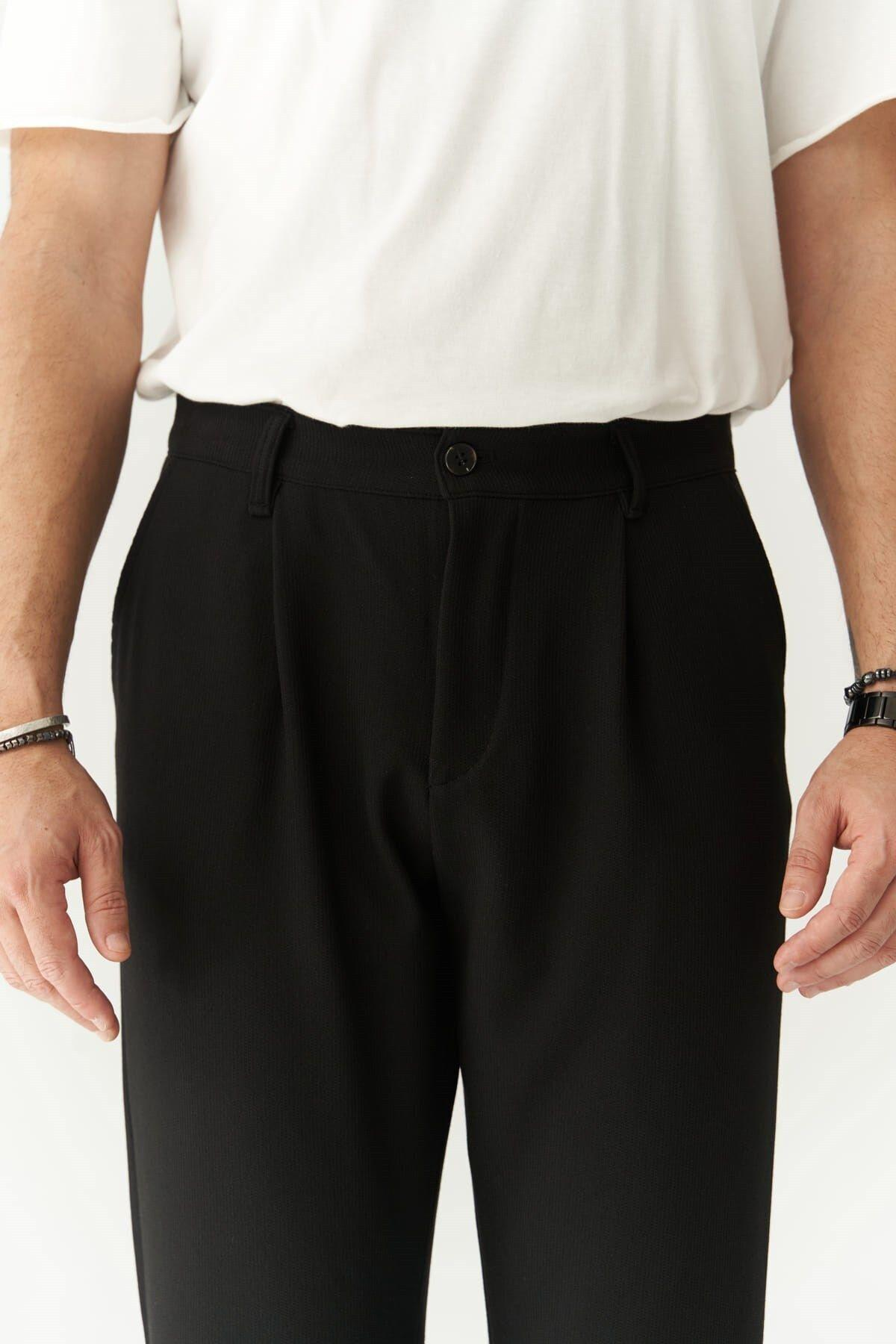 Myles Men's Black Trousers