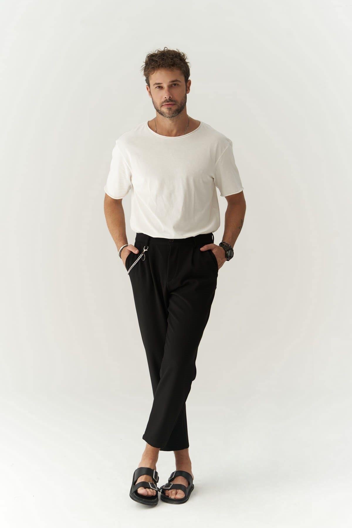 Myles Men's Black Trousers