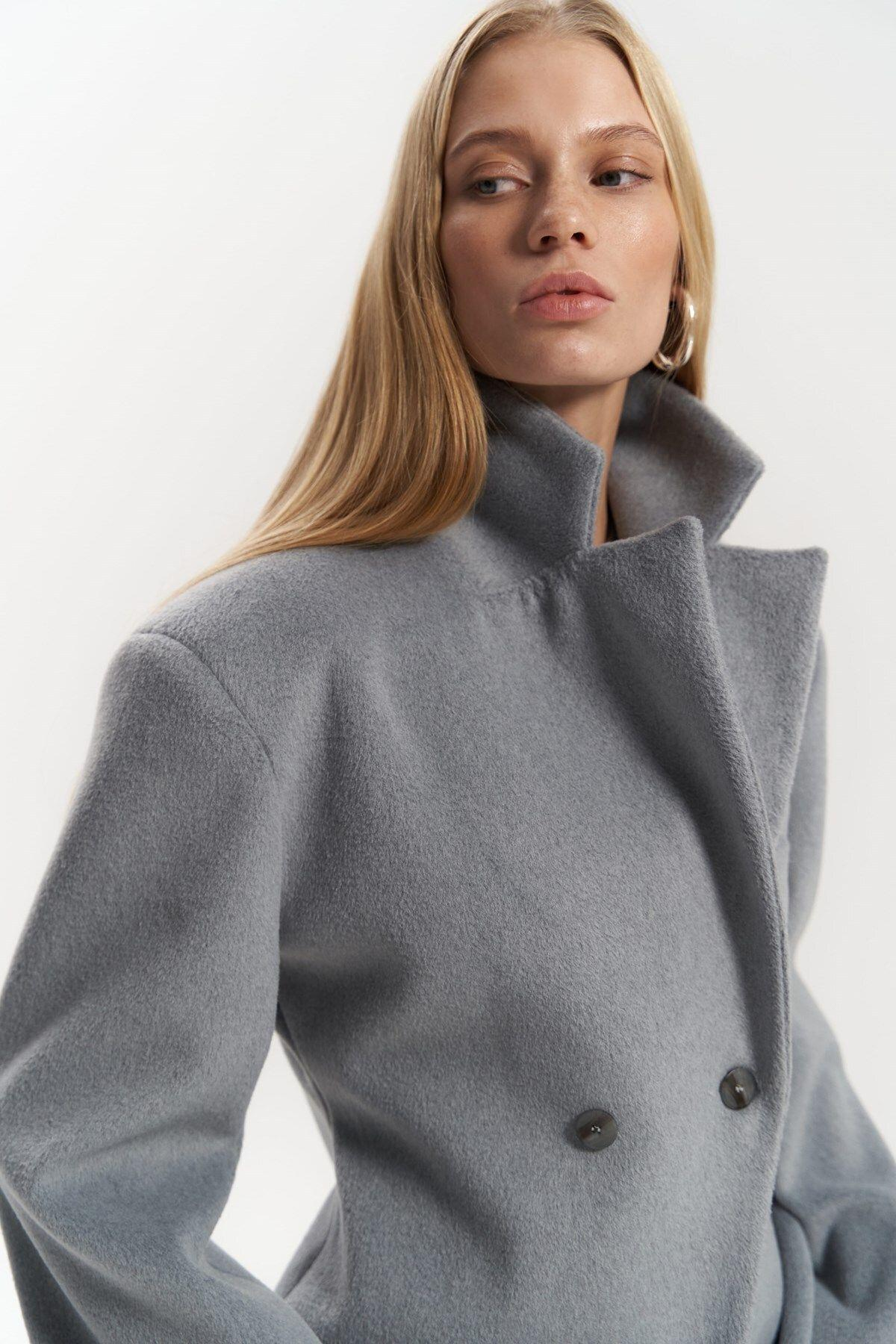 Naica Gri Belden Oturmalı Blazer