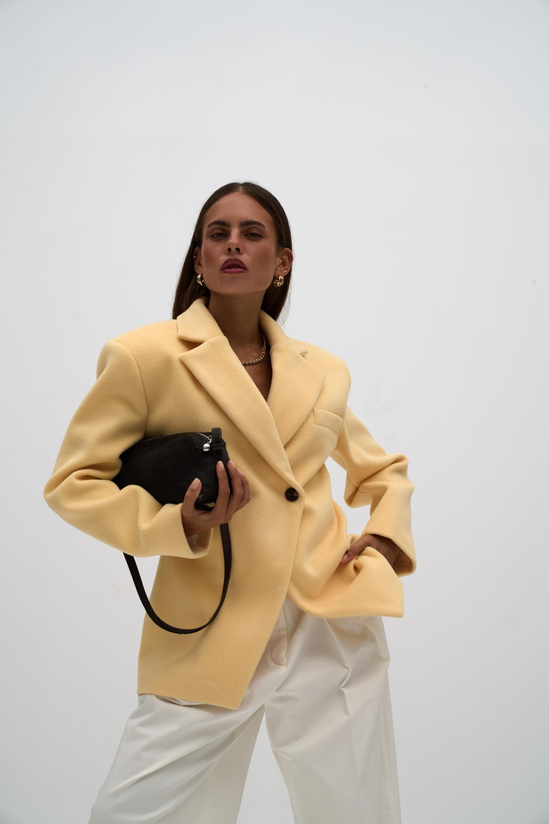 Naica Sarı Belden Oturmalı Blazer