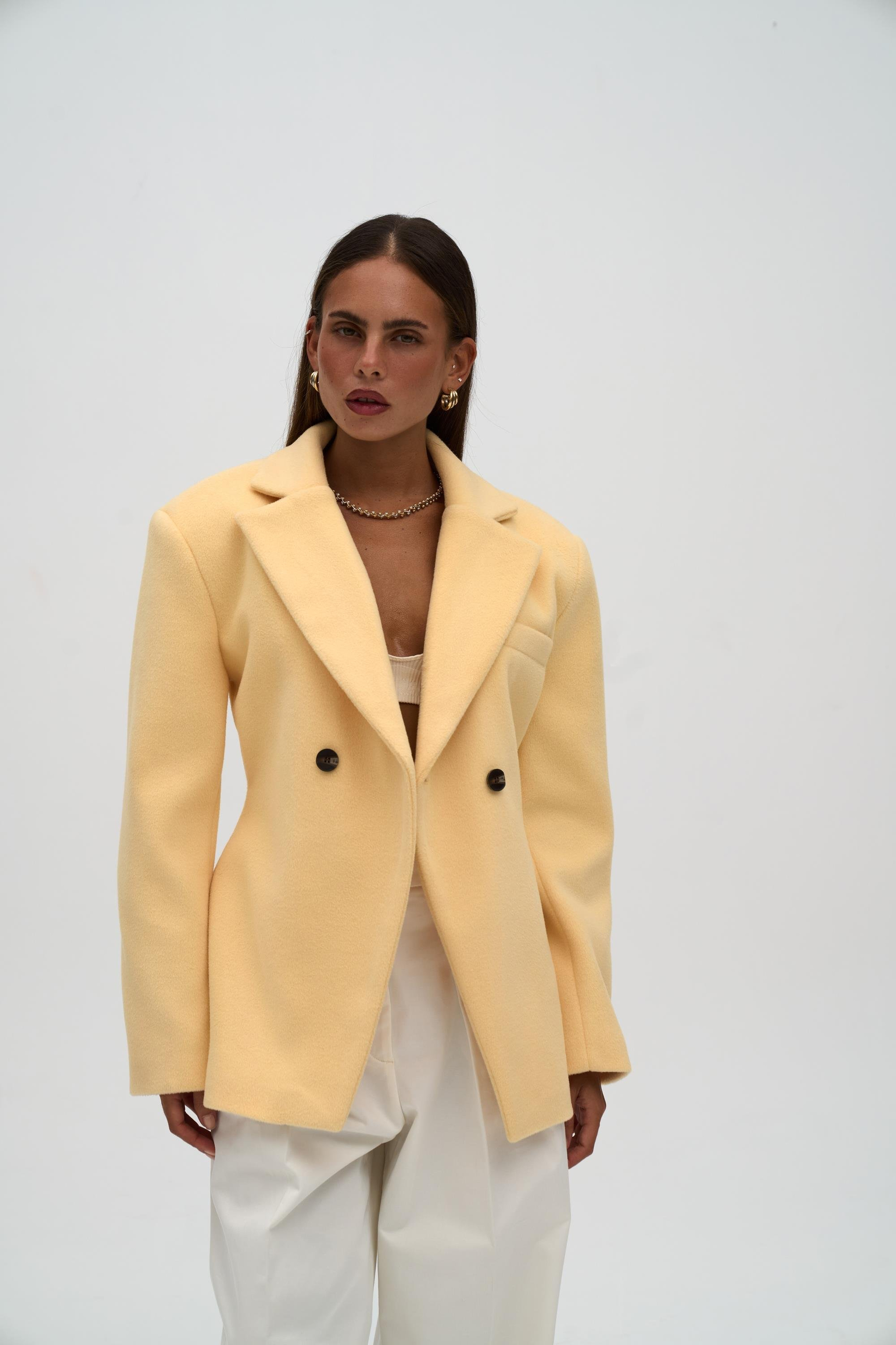 Naica Sarı Belden Oturmalı Blazer