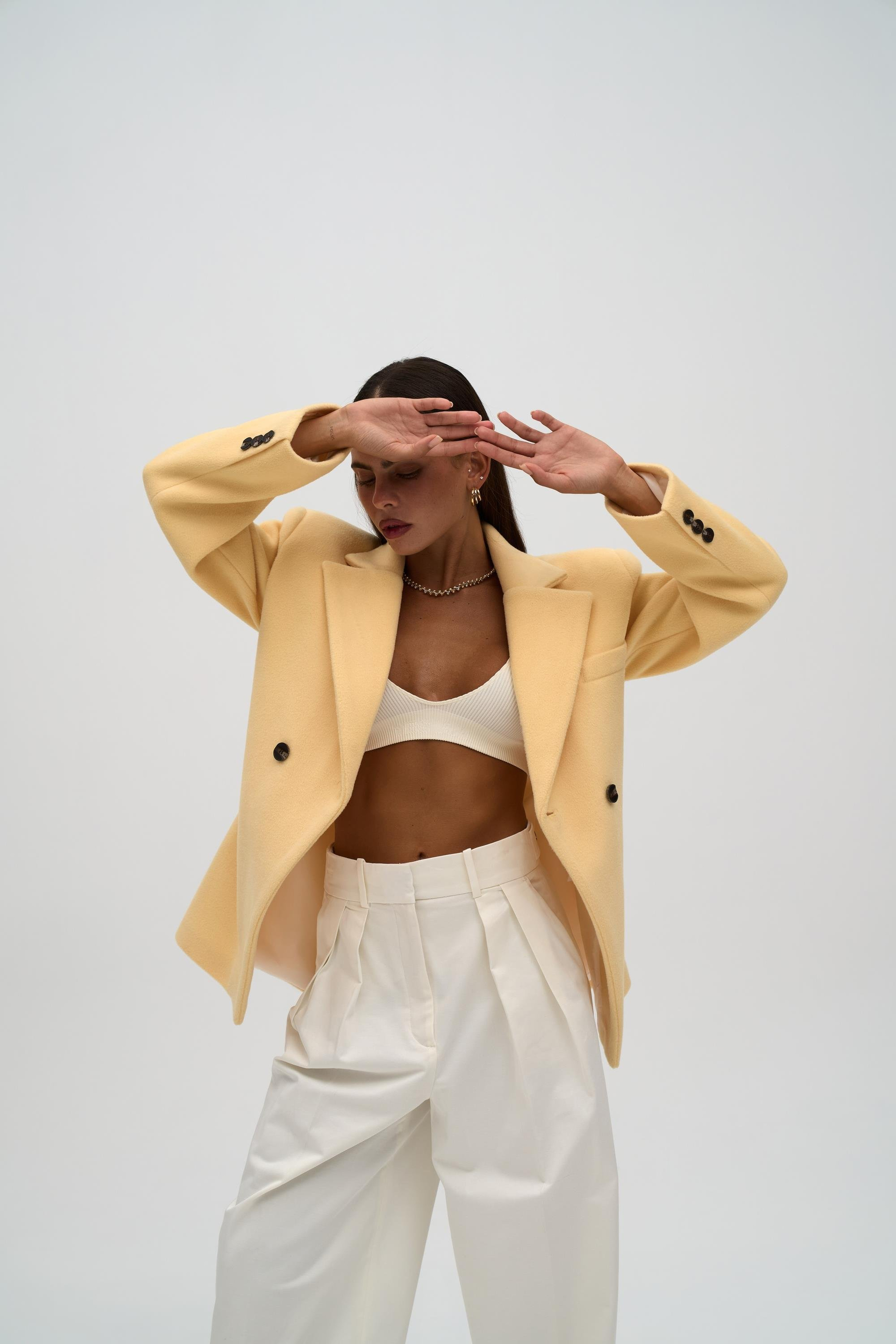 Naica Sarı Belden Oturmalı Blazer