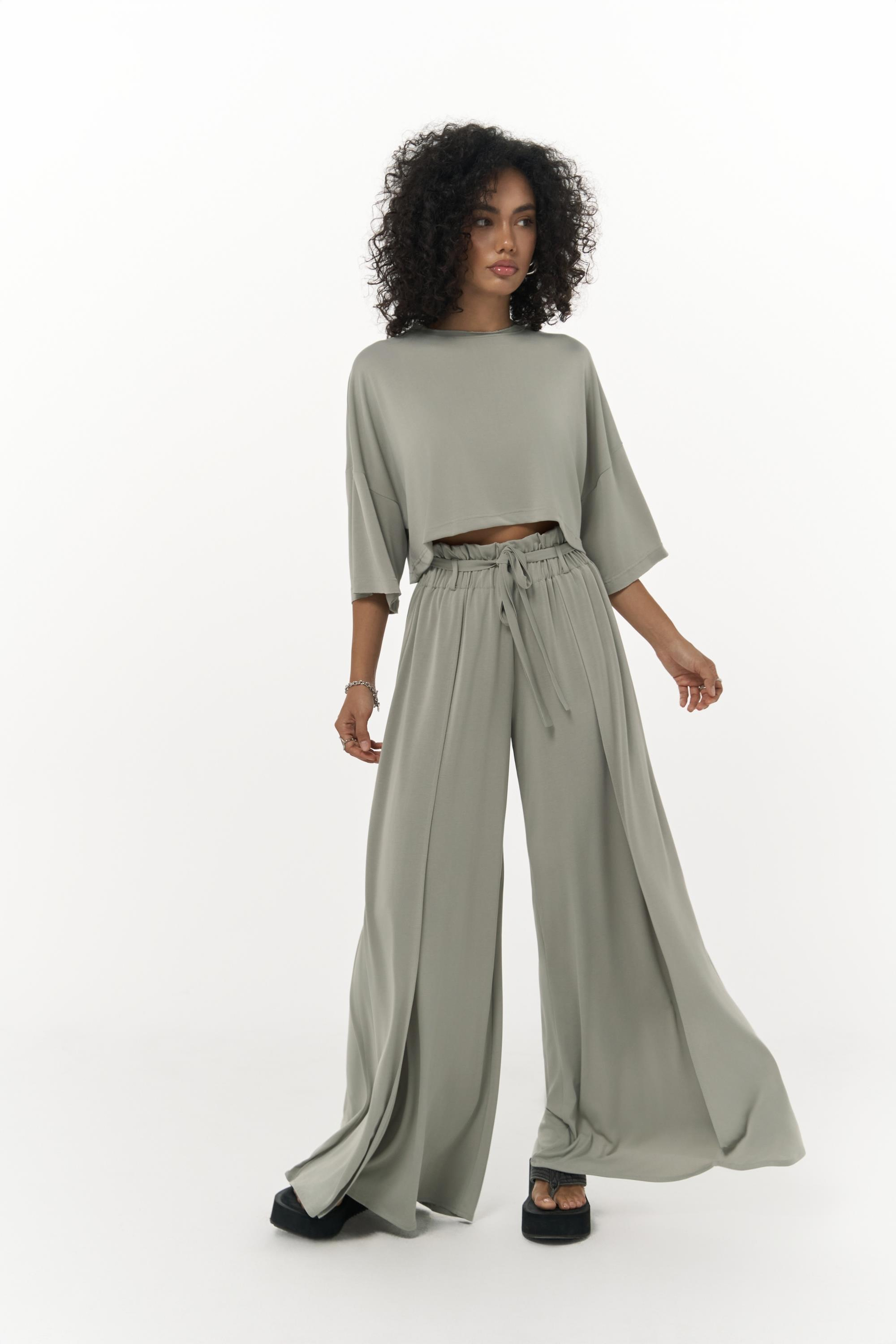Nell Mint Crop T-Shirt Pantolon Takım