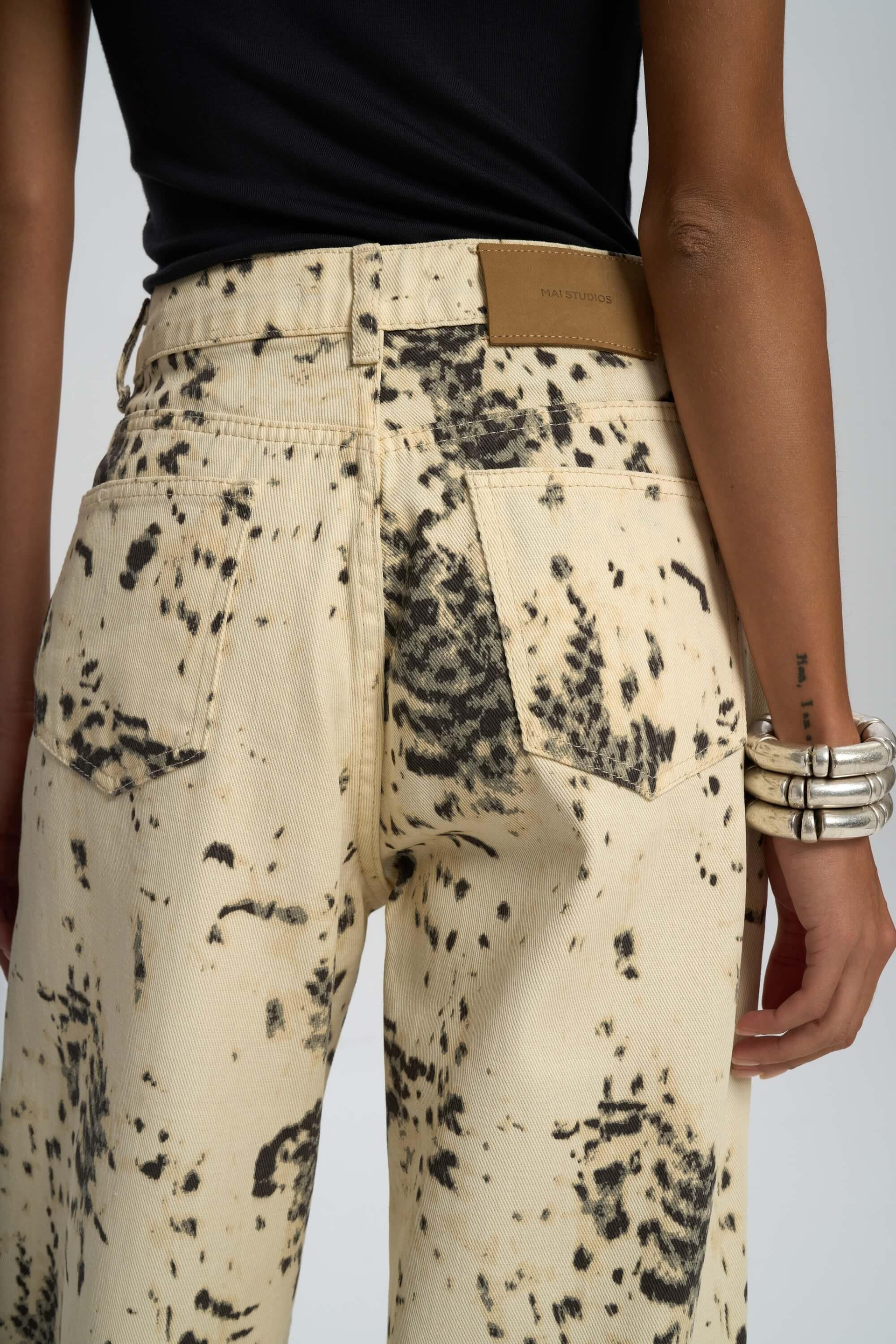 Nellore Patterned Beige Jean Pants