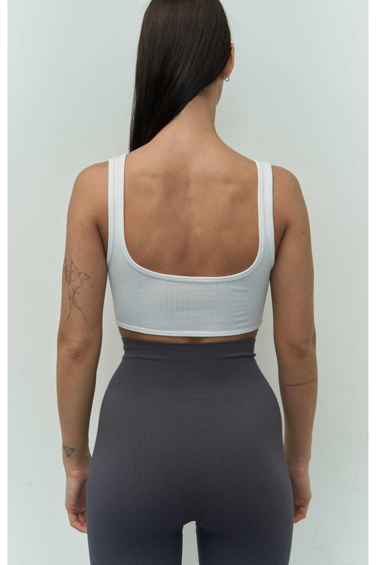 Mai Collection Niko White Corduroy Crop