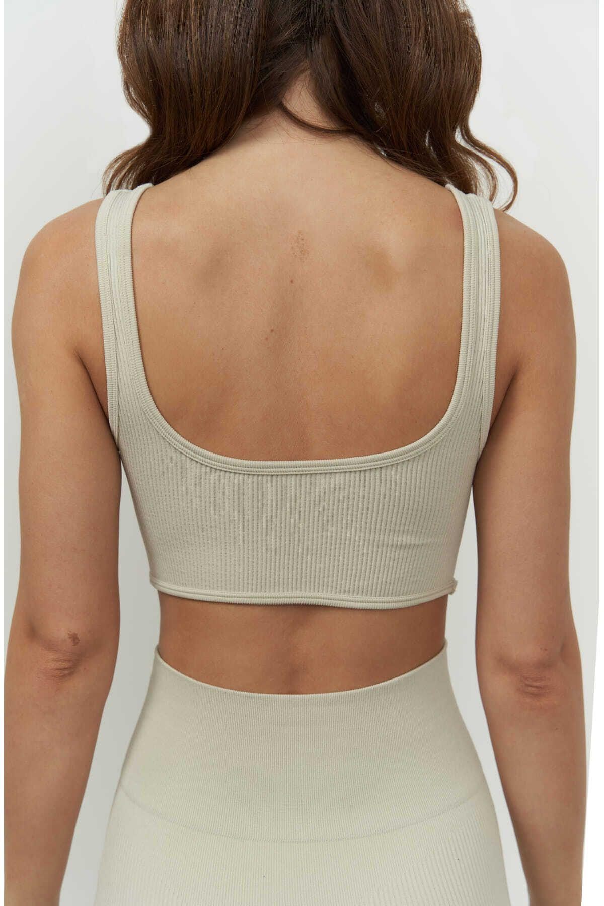 Mai Collection Niko Beige Corduroy Crop