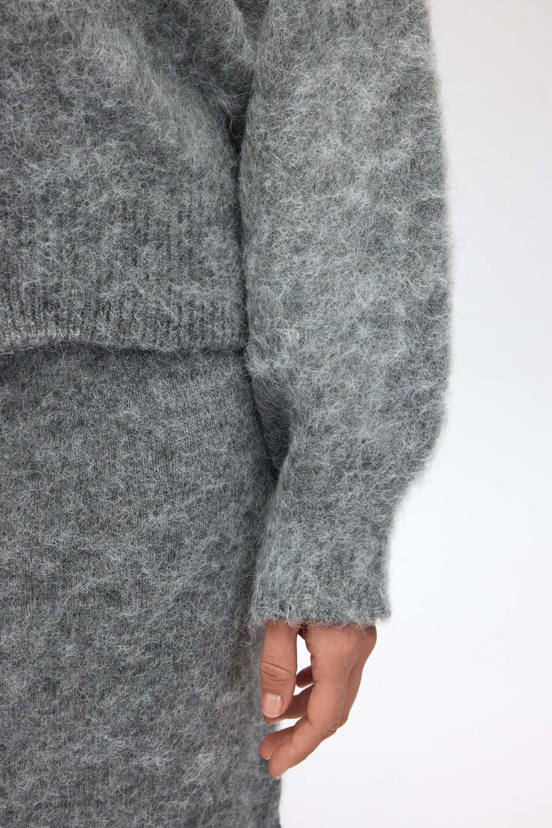 Nivra Gri Uzun Triko Etek