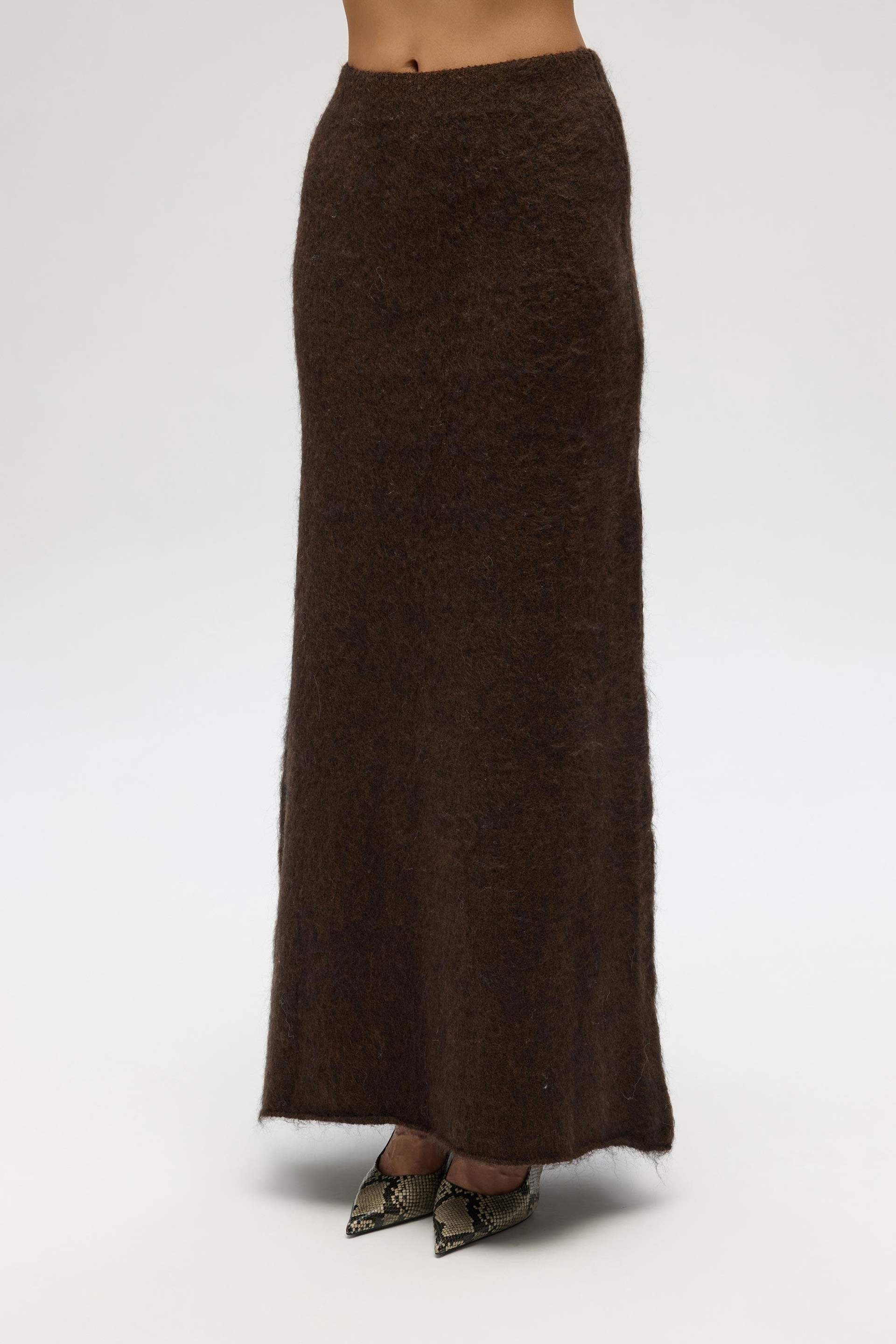Nivra Kahve Uzun Triko Etek