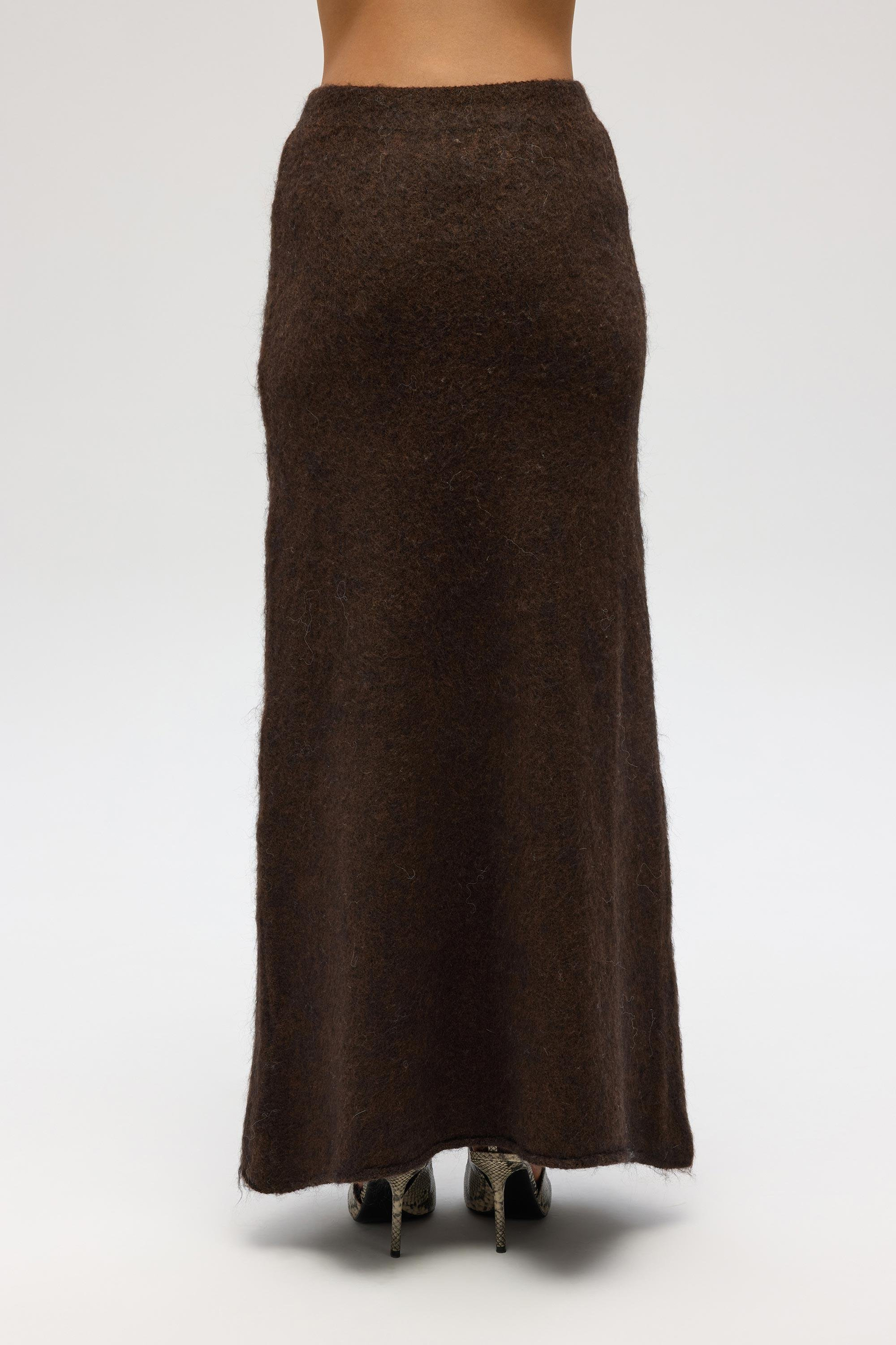 Nivra Kahve Uzun Triko Etek