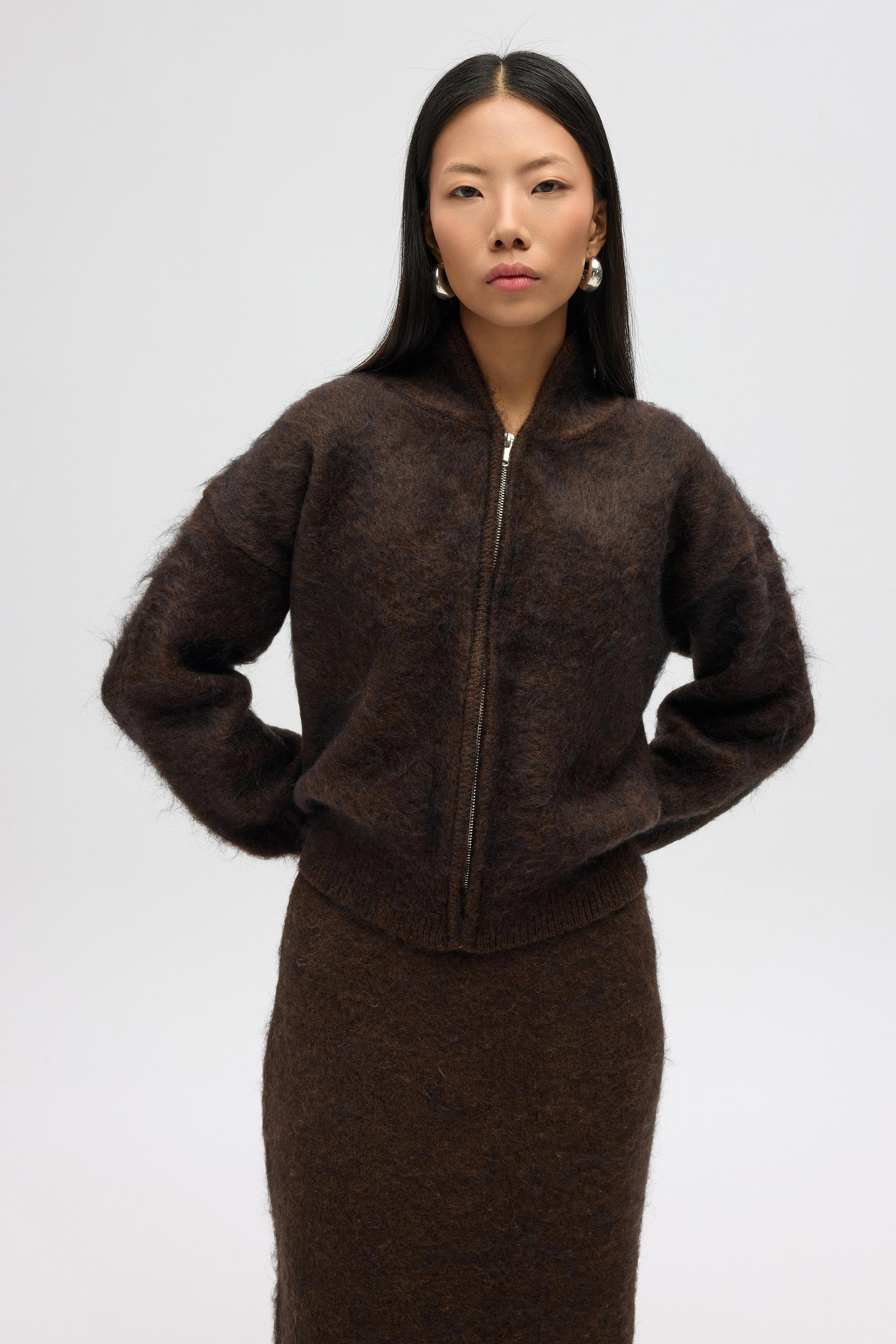 Nivra Kahve Uzun Triko Etek