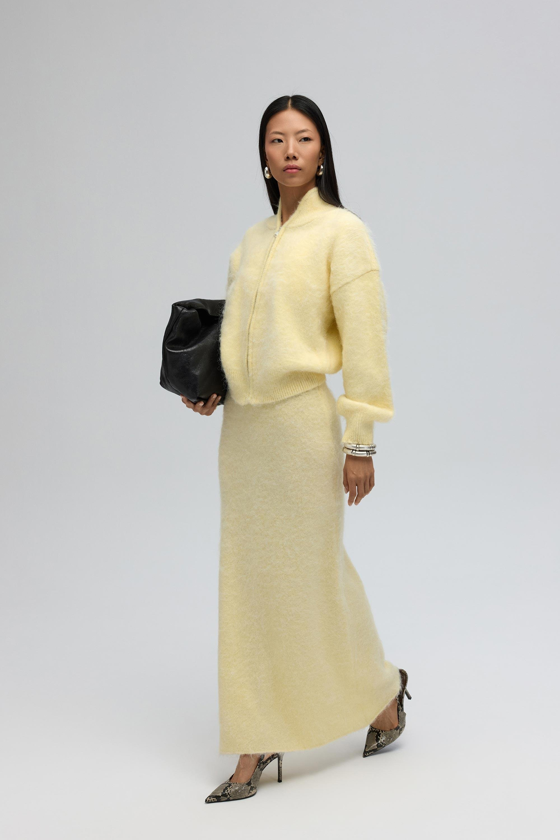 Nivra Sarı Uzun Triko Etek