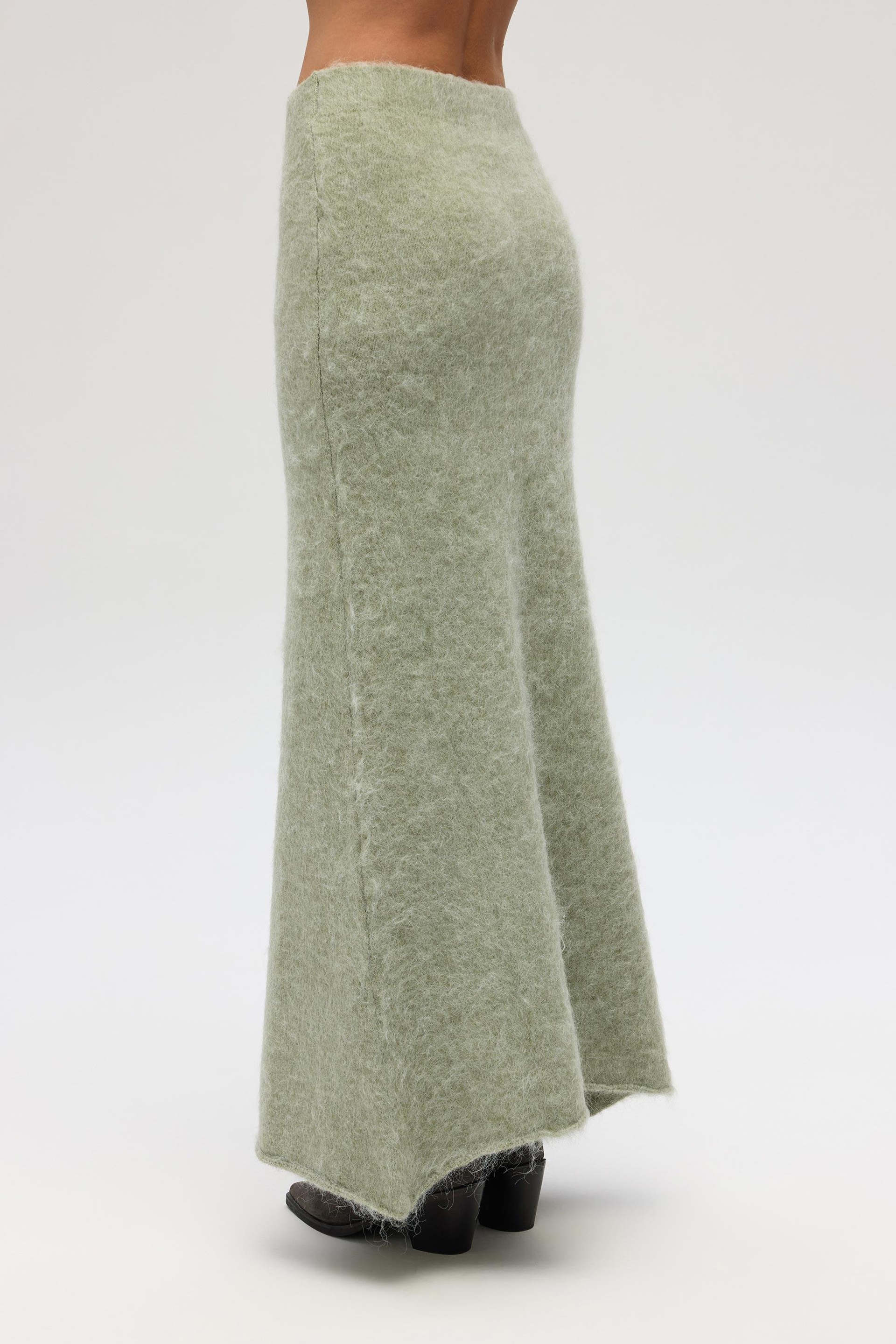 Nivra Yeşil Uzun Triko Etek