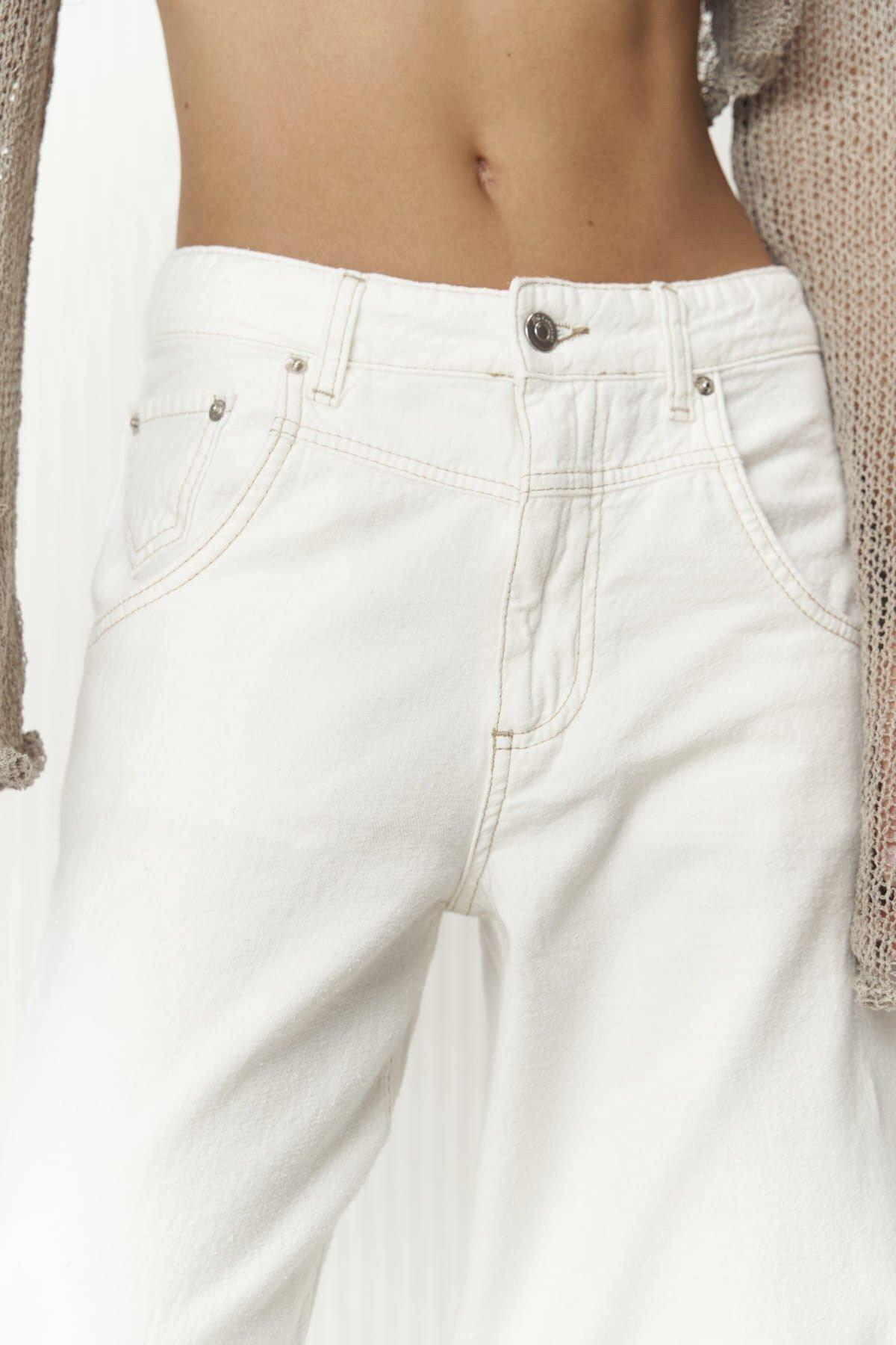 Nolan Ecru Wide-Leg Linen-Blend Trousers