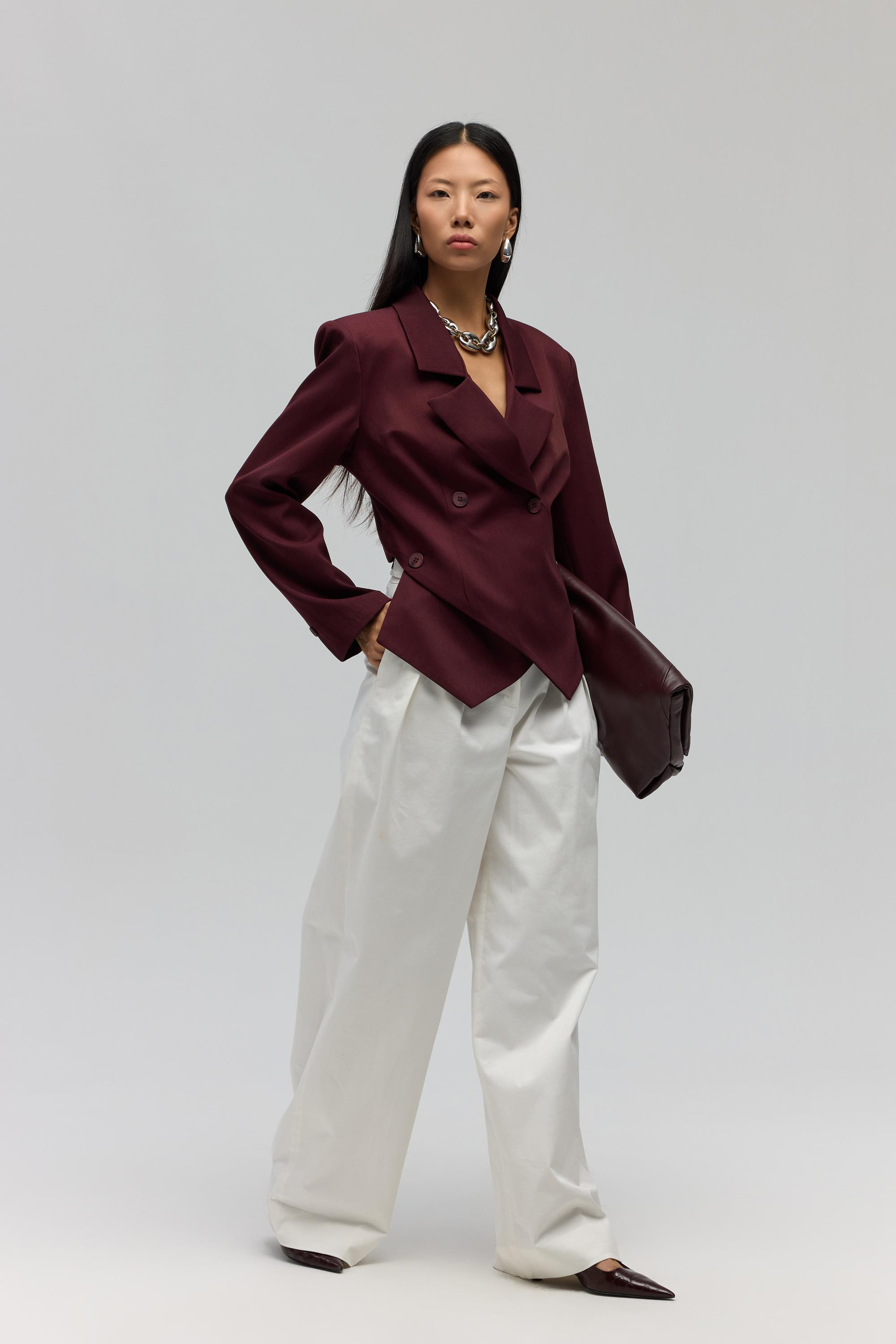 Norbury Triangle Detail Burgundy Blazer
