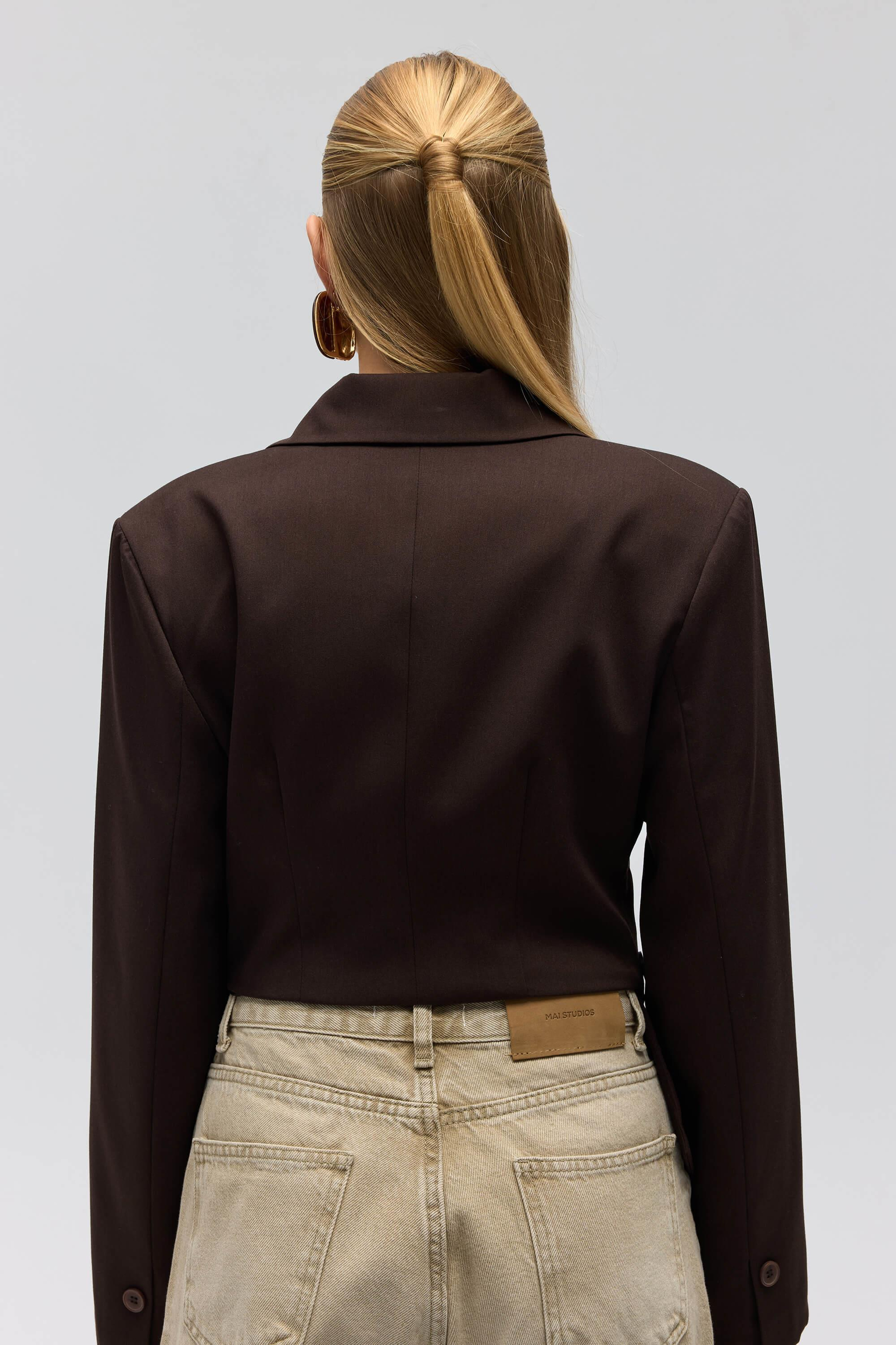Norbury Triangle Detail Brown Blazer