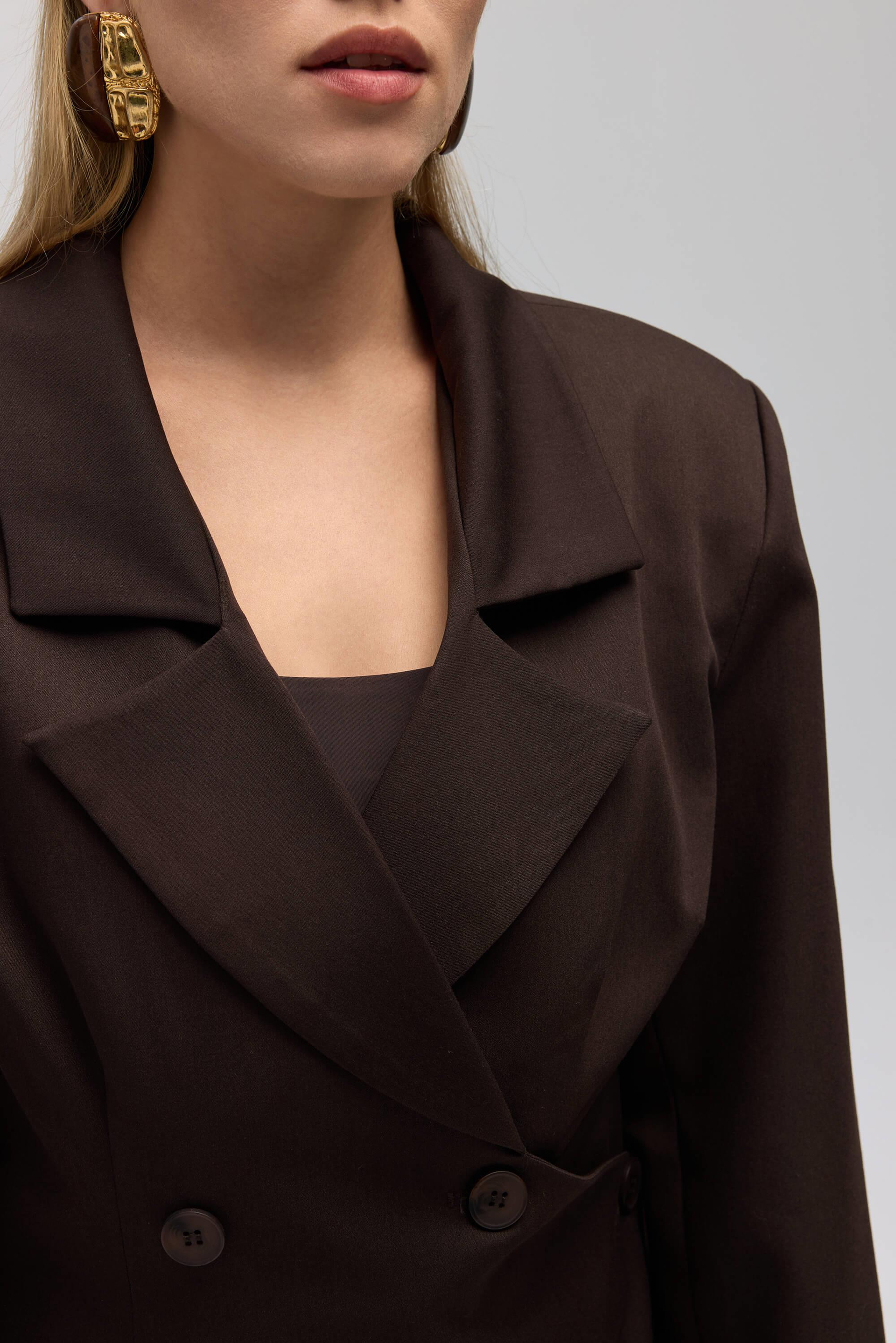 Norbury Triangle Detail Brown Blazer